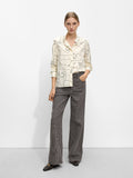 Camisa Estampada Cuello Mao