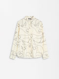 Camisa Estampada Cuello Mao
