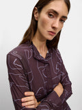 Camisa Estampada Cuello Mao