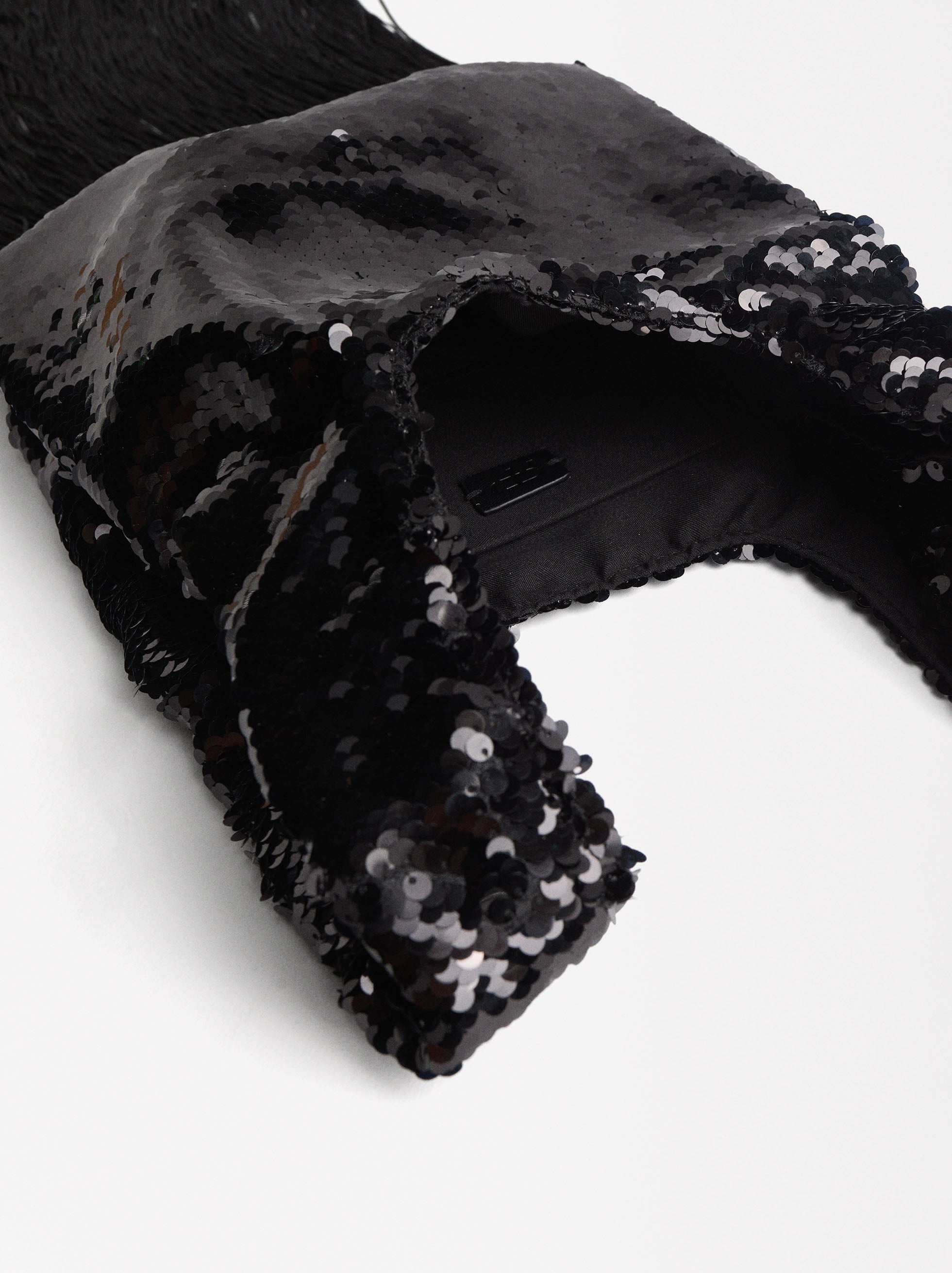 Bolso De Fiesta Con Lentejuelas Y Flecos