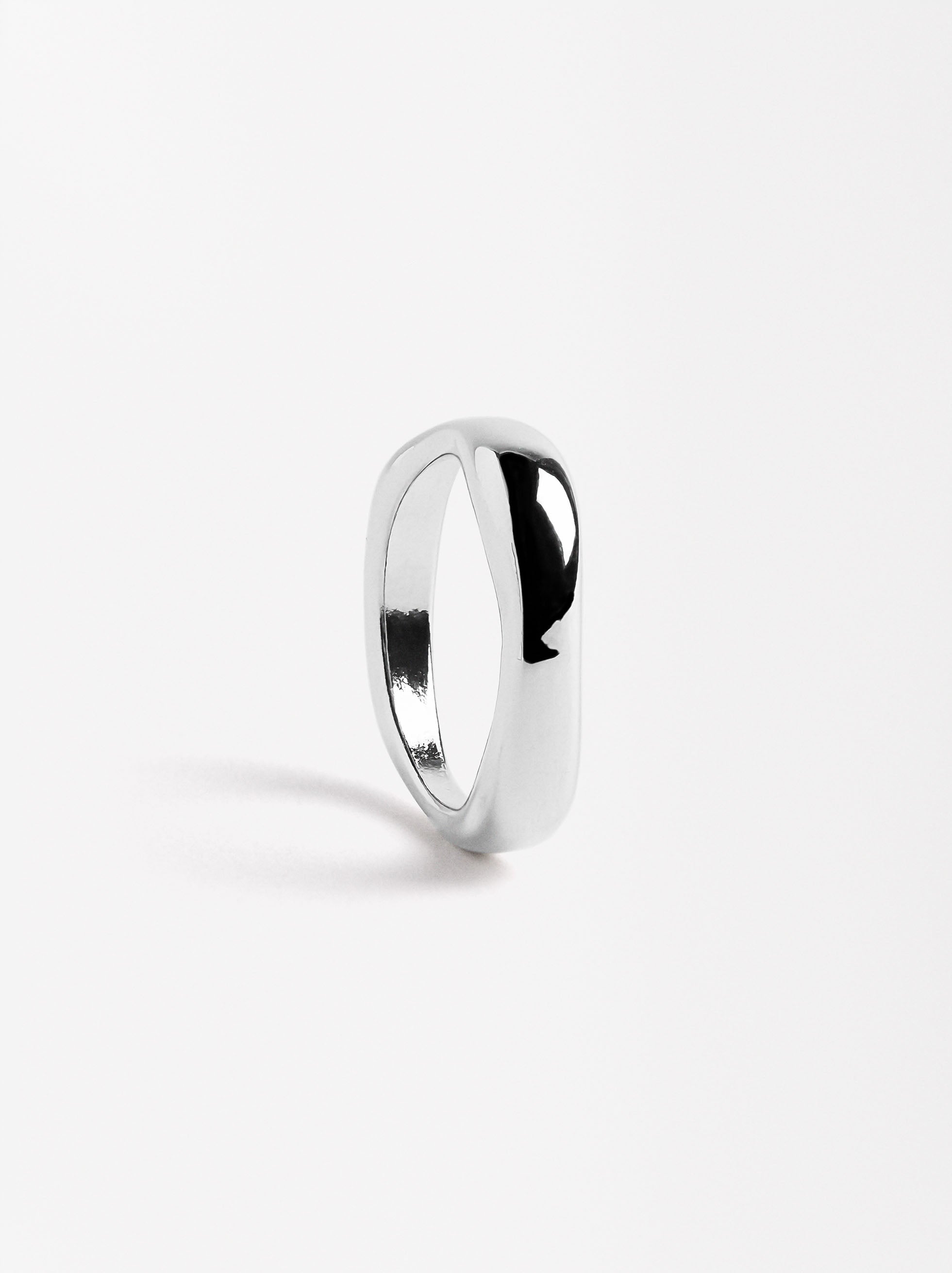 Anillo Rectangular Plateado