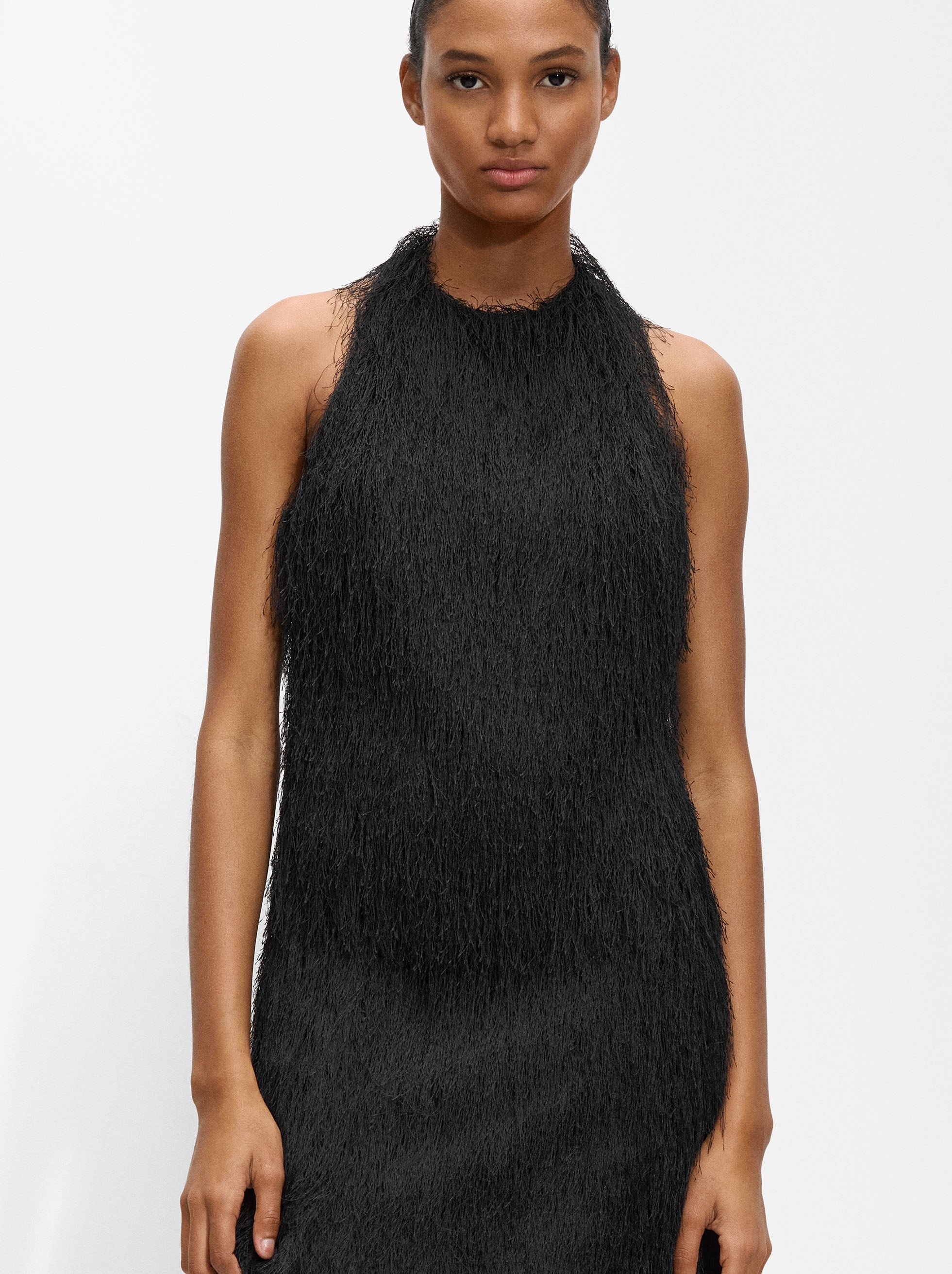 Top Halter Efecto Pelo