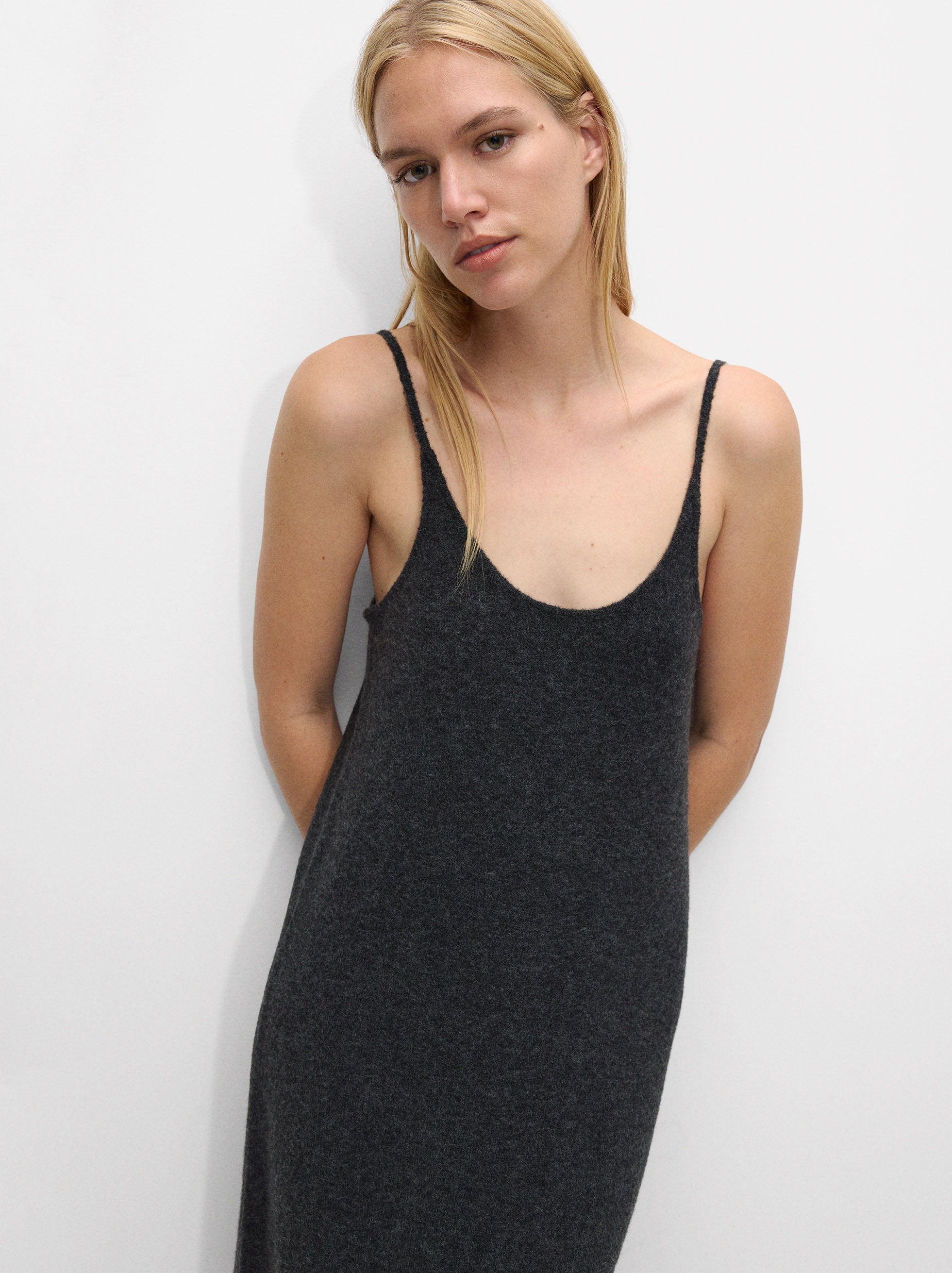 Vestido Largo De Punto Con Lana