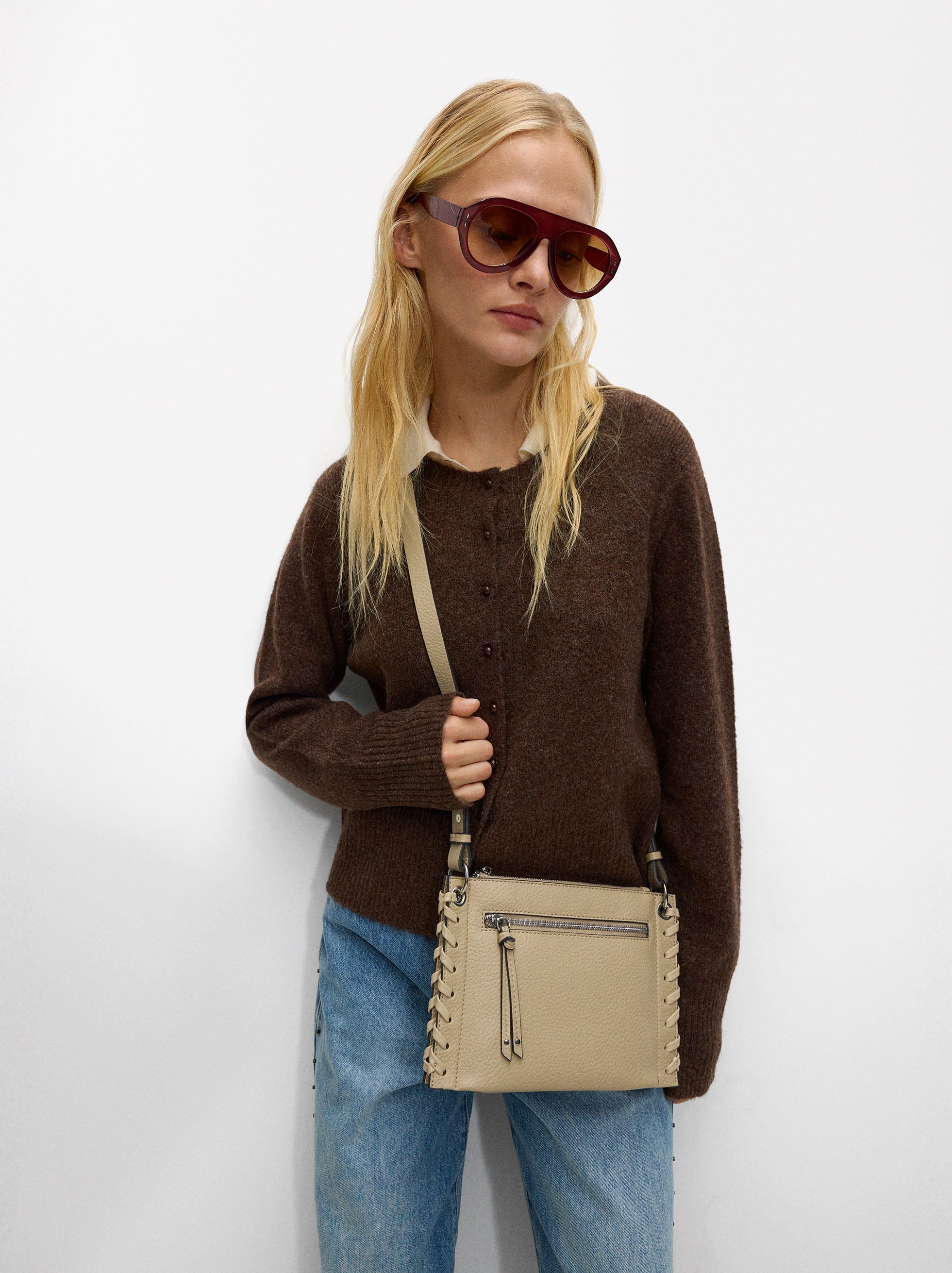Bolso Bandolera Con Bolsillos Exteriores