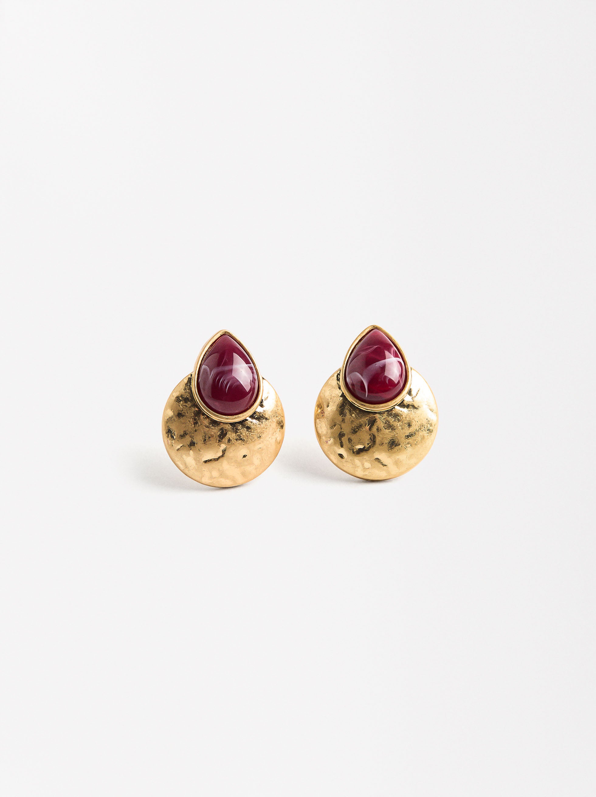 Aretes Redondos Con Resina