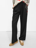 Pantalón Recto Con Lana