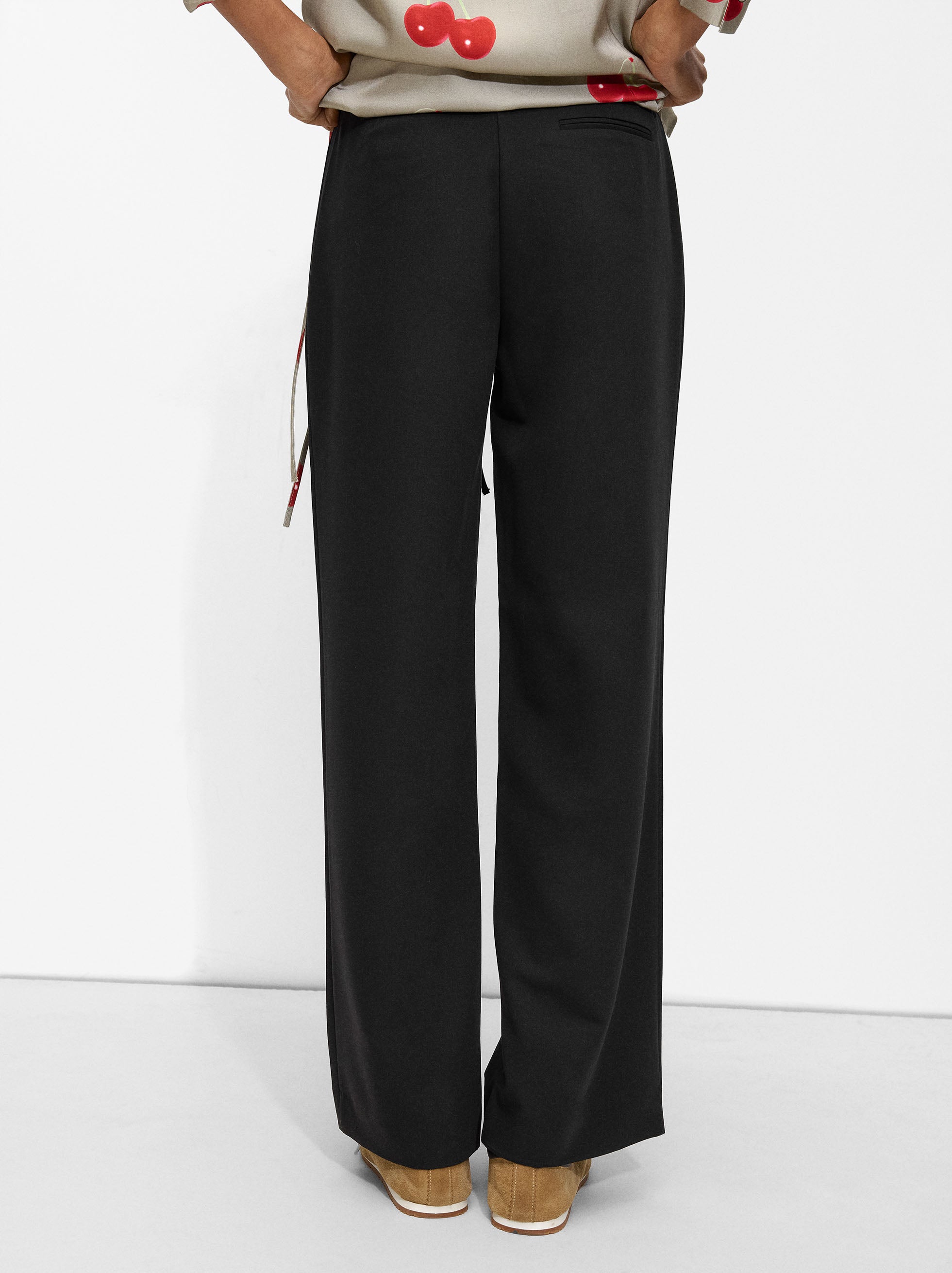 Pantalón Recto Con Lana