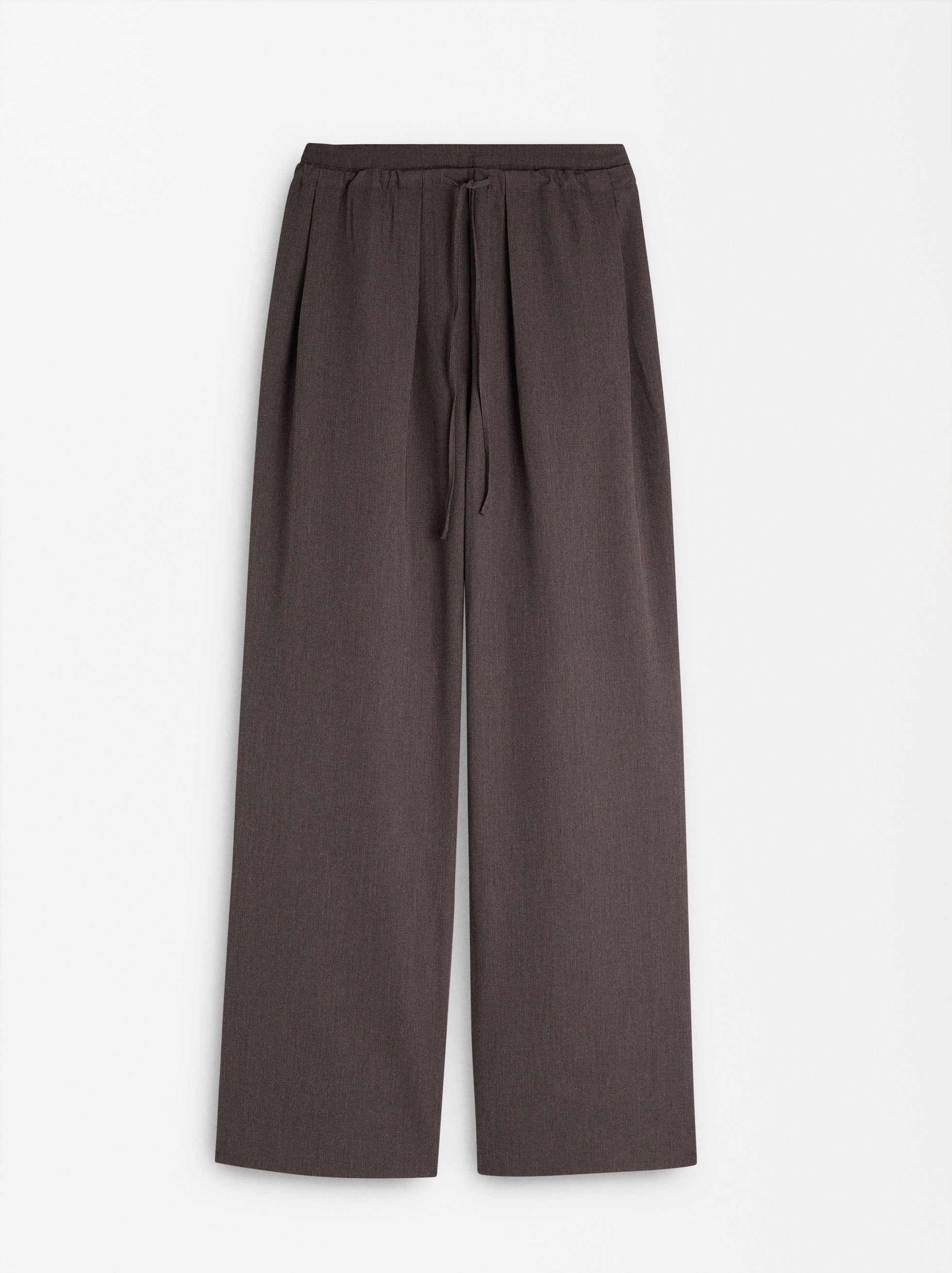 Pantalón Recto Con Lana