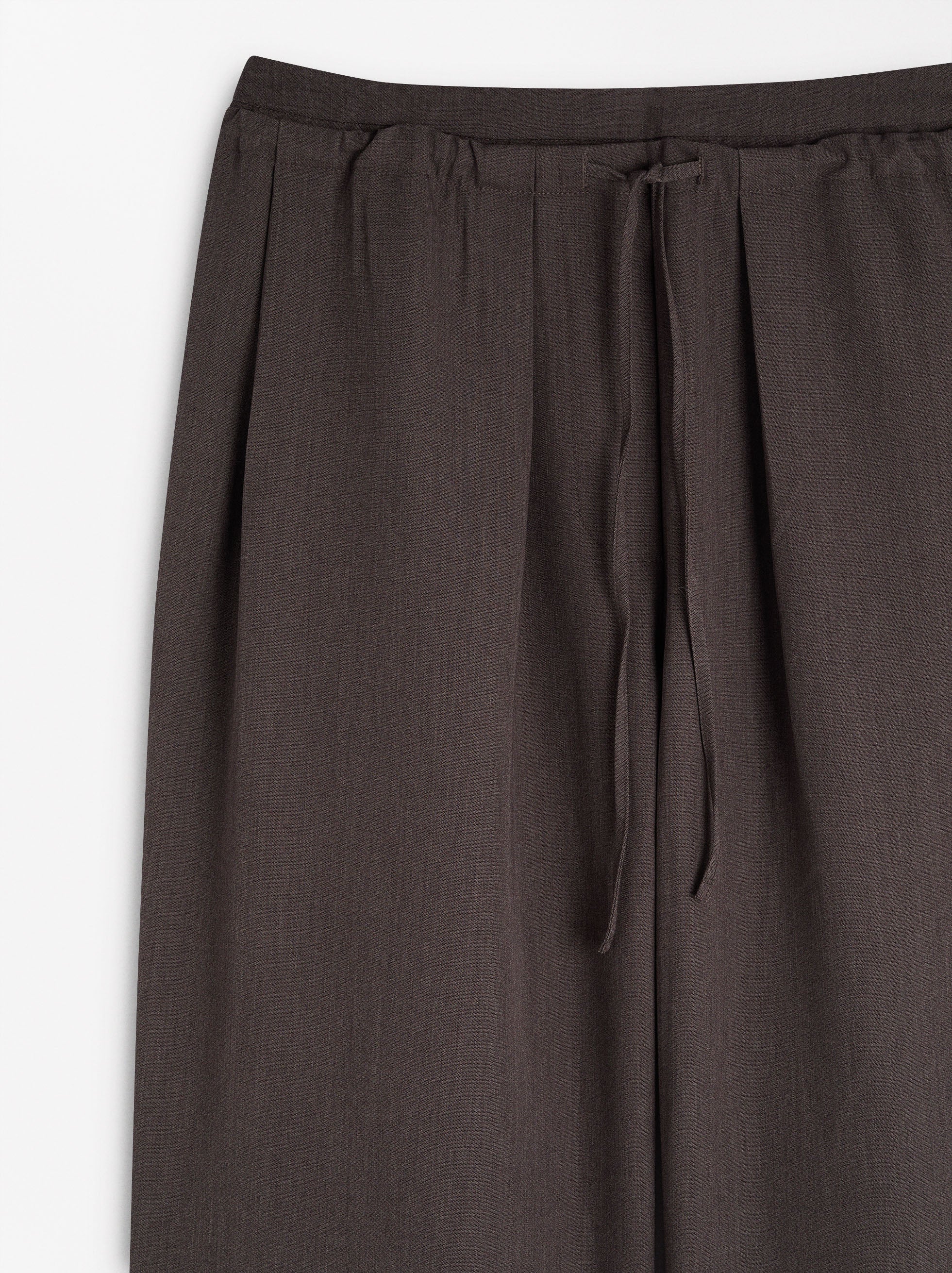 Pantalón Recto Con Lana