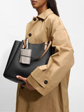 Cartera Tote Con Textura