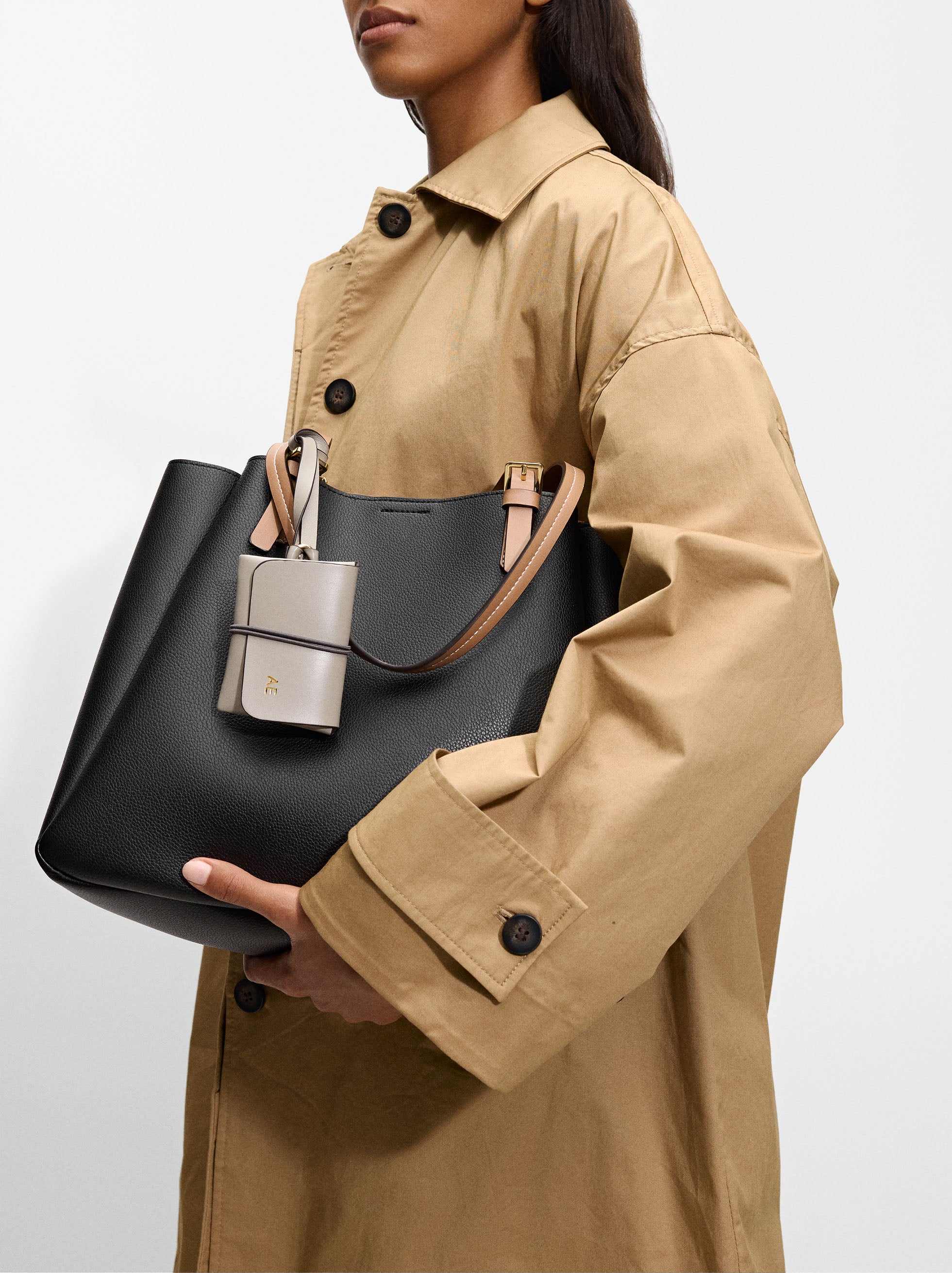 Cartera Tote Con Textura