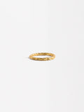 Anillo Dorado Efeito Martillado - Plata De Ley 925