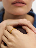 Anillo Dorado Efeito Martillado - Plata De Ley 925