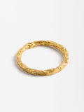 Anillo Dorado Efeito Martillado - Plata De Ley 925