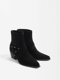 Botines De Piel Cowboy Con Aro Y Tachuelas