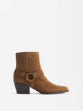 Botines De Piel Cowboy Con Aro Y Tachuelas