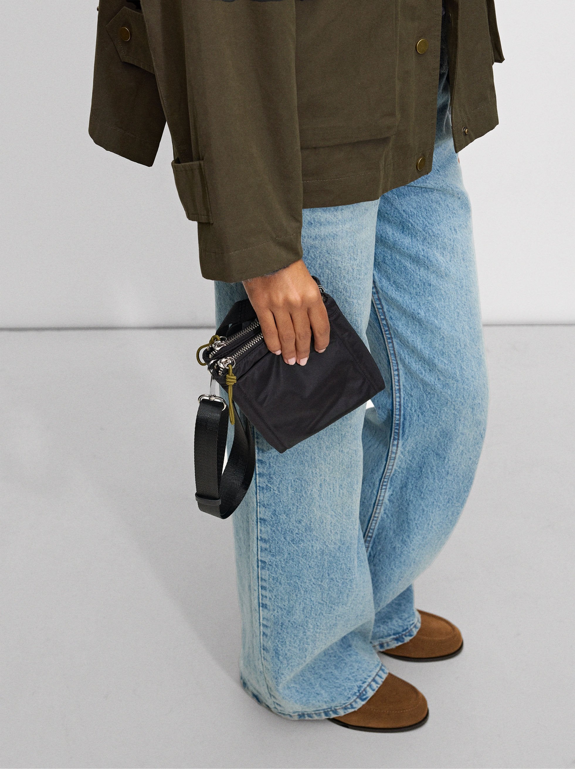 Bolso Bandolera De Nylon Doble