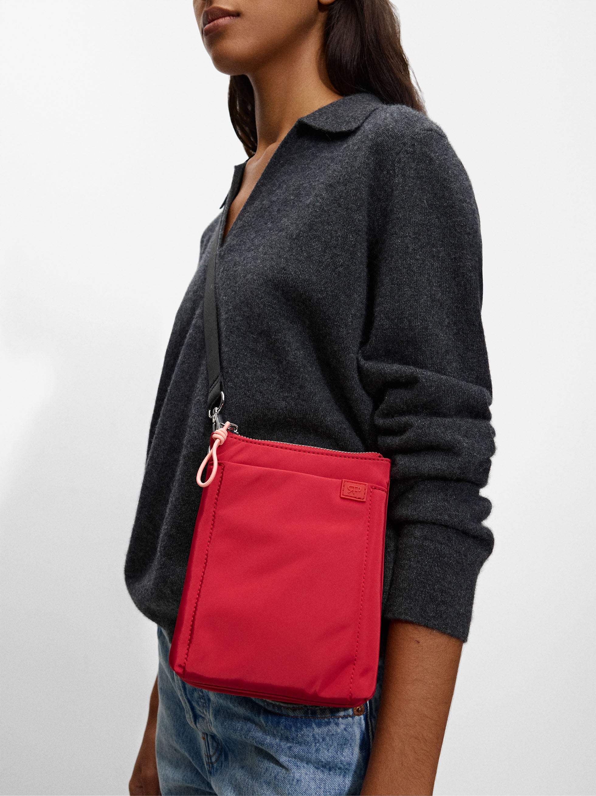 Bolso Bandolera De Nylon Doble
