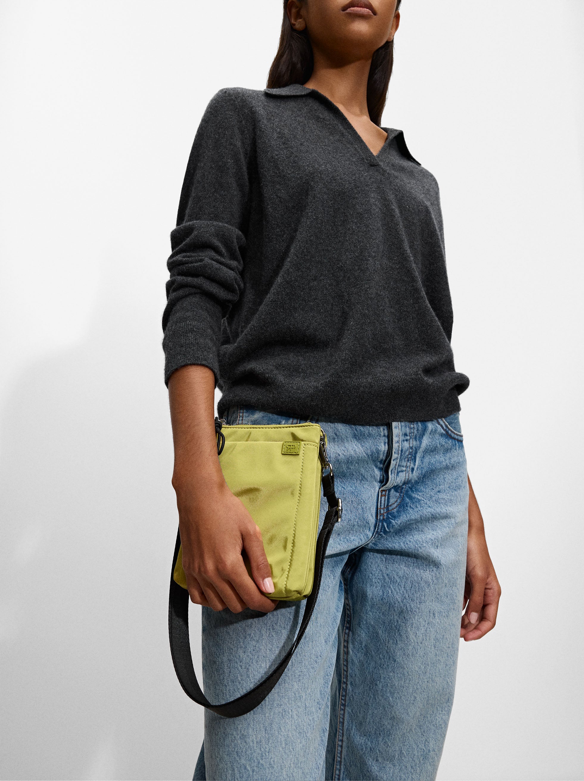 Cartera Bandolera De Nylon Doble