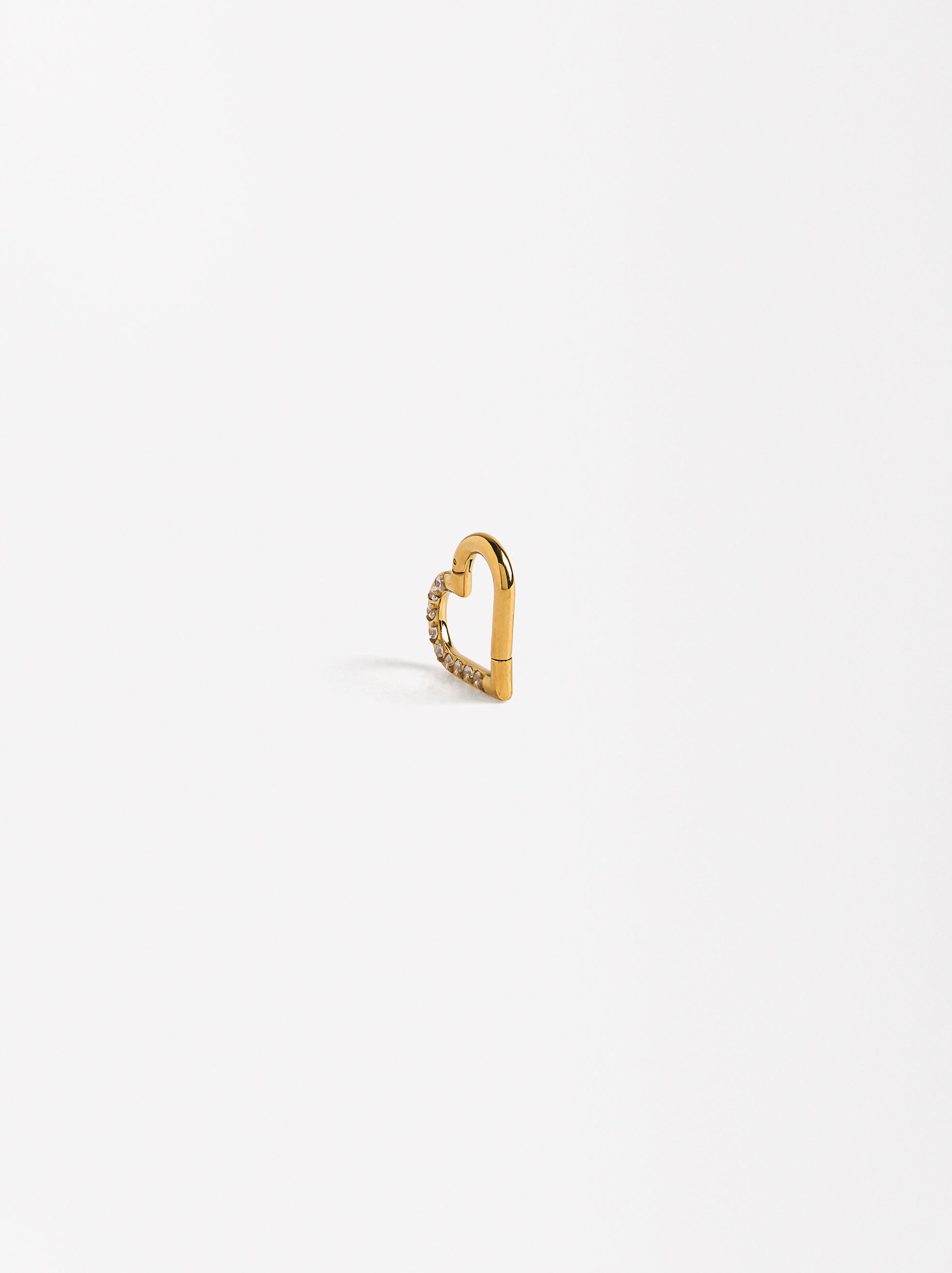 Piercing Corazón Con Cristales - Acero Inoxidable