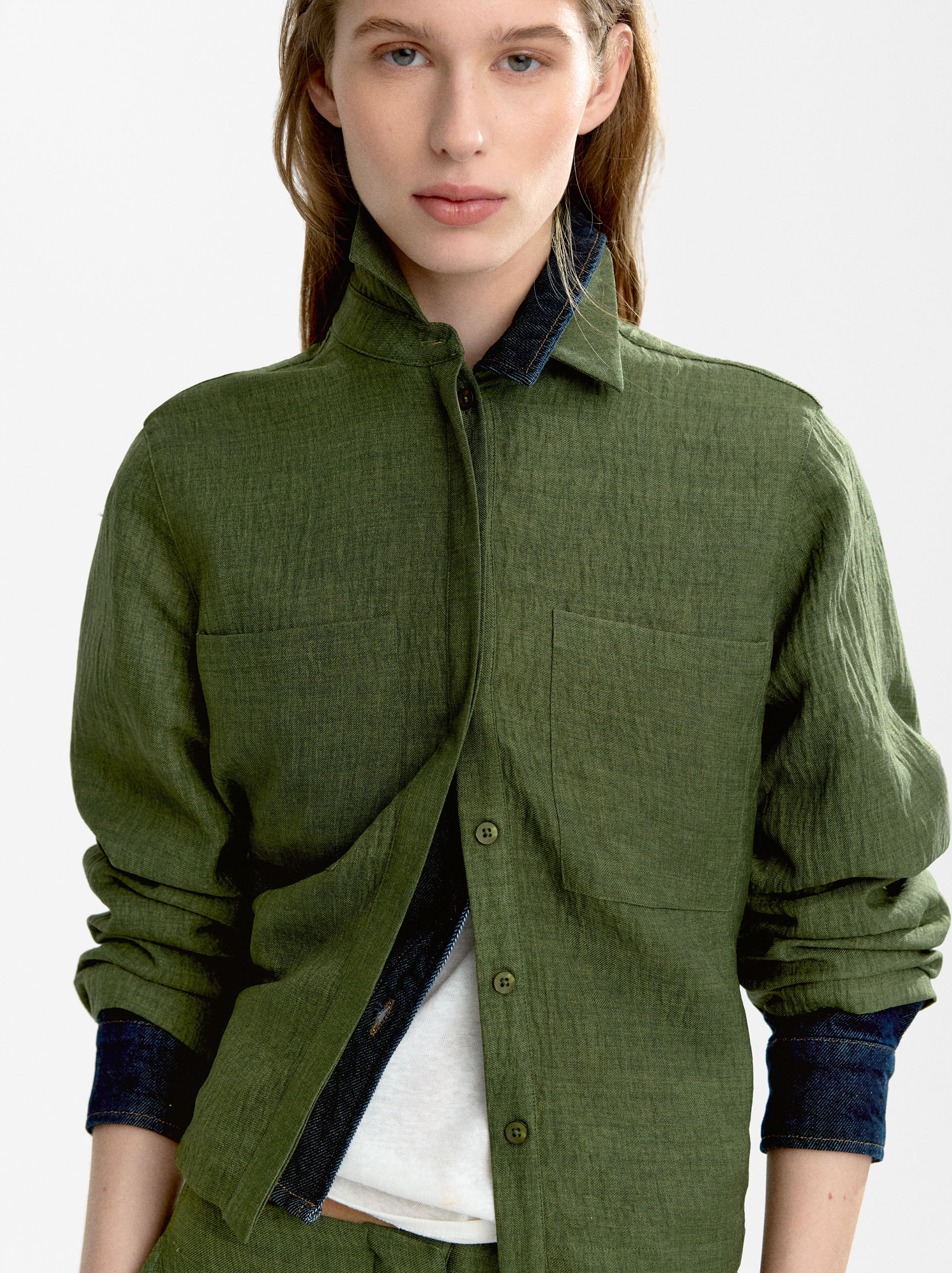 Camisa Fluida Con Efecto Arrugado