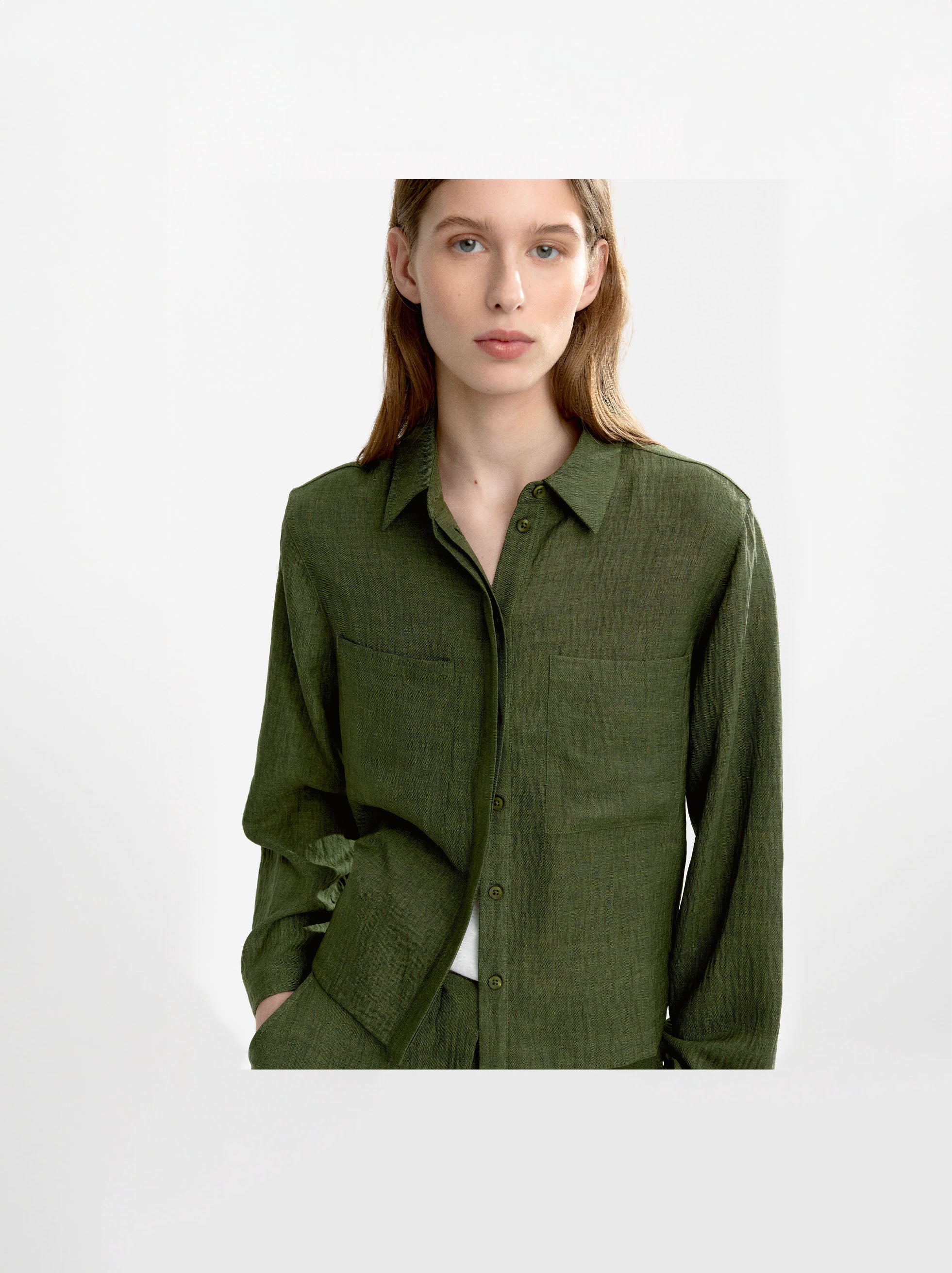 Camisa Fluida Con Efecto Arrugado