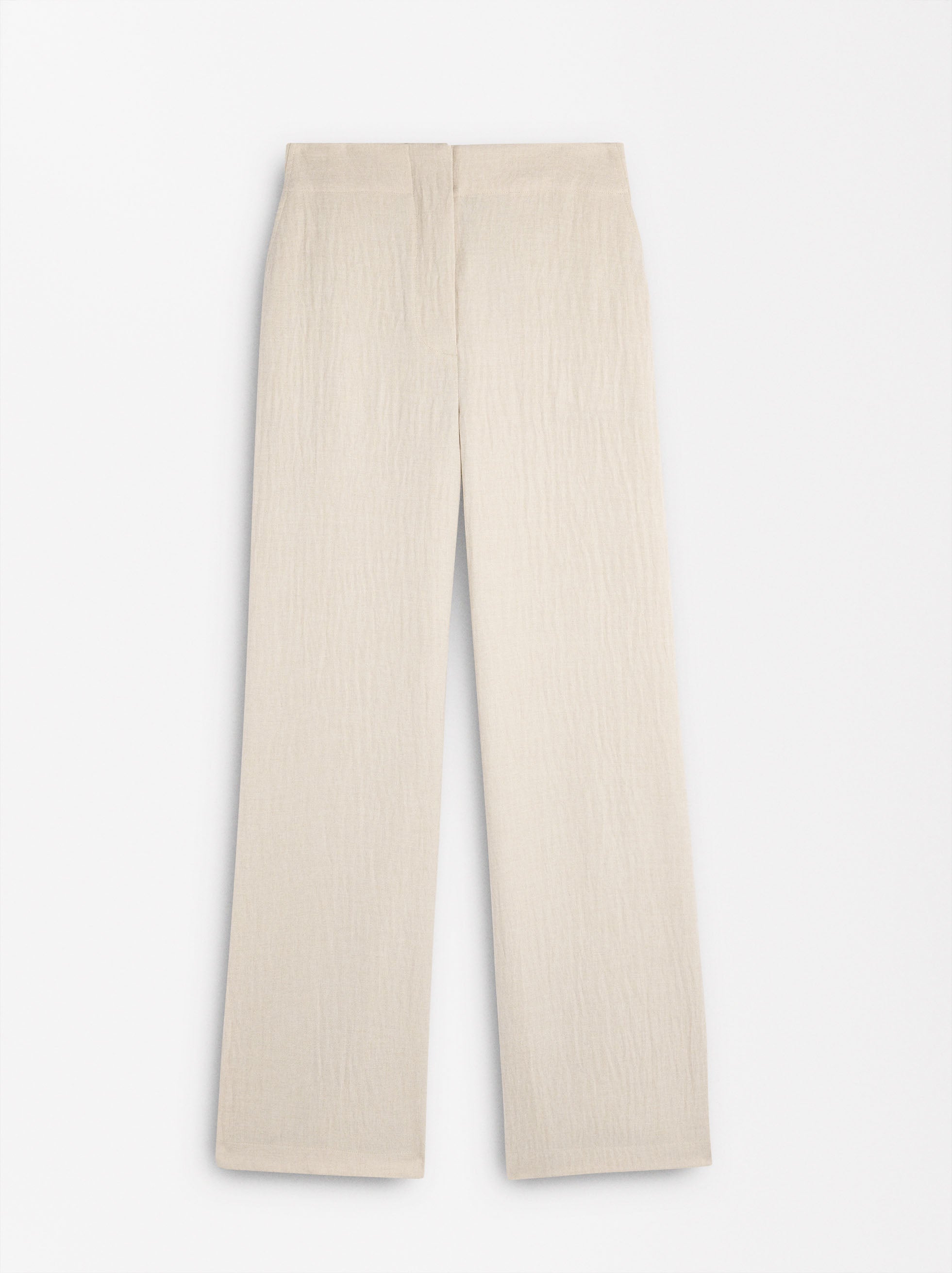Pantalón Fluido Con Efecto Arrugado
