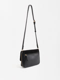 Bolso Bandolera Con Piel