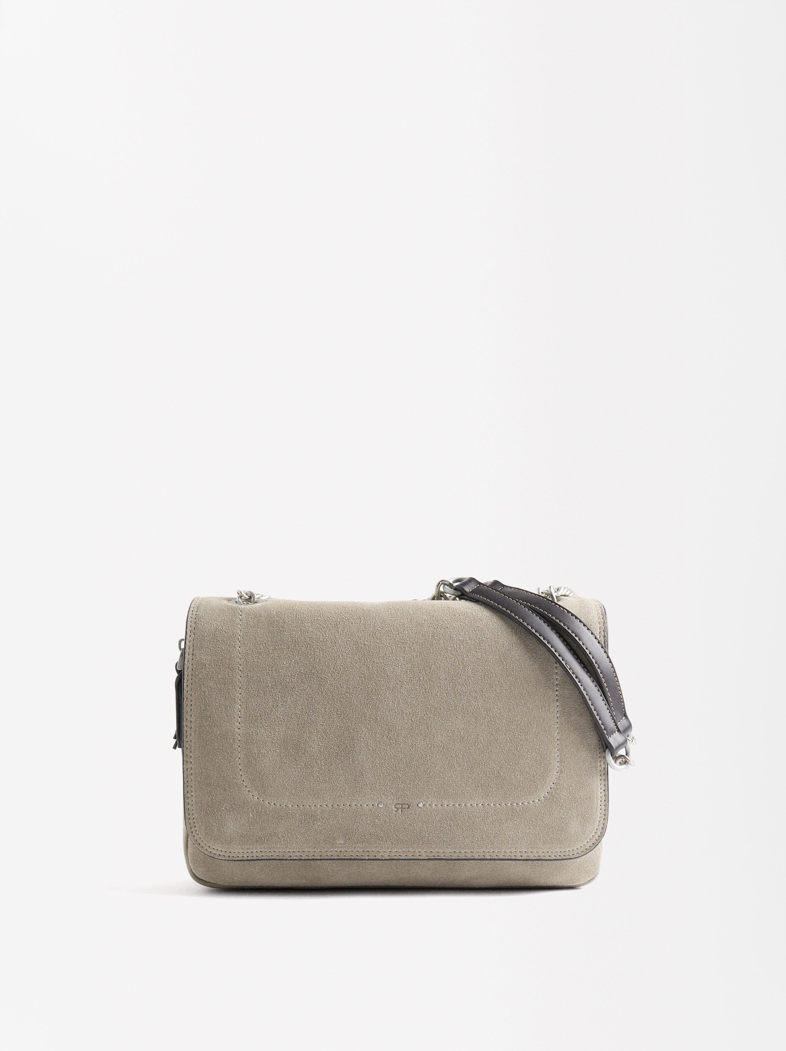 Bolso De Hombro Con Piel