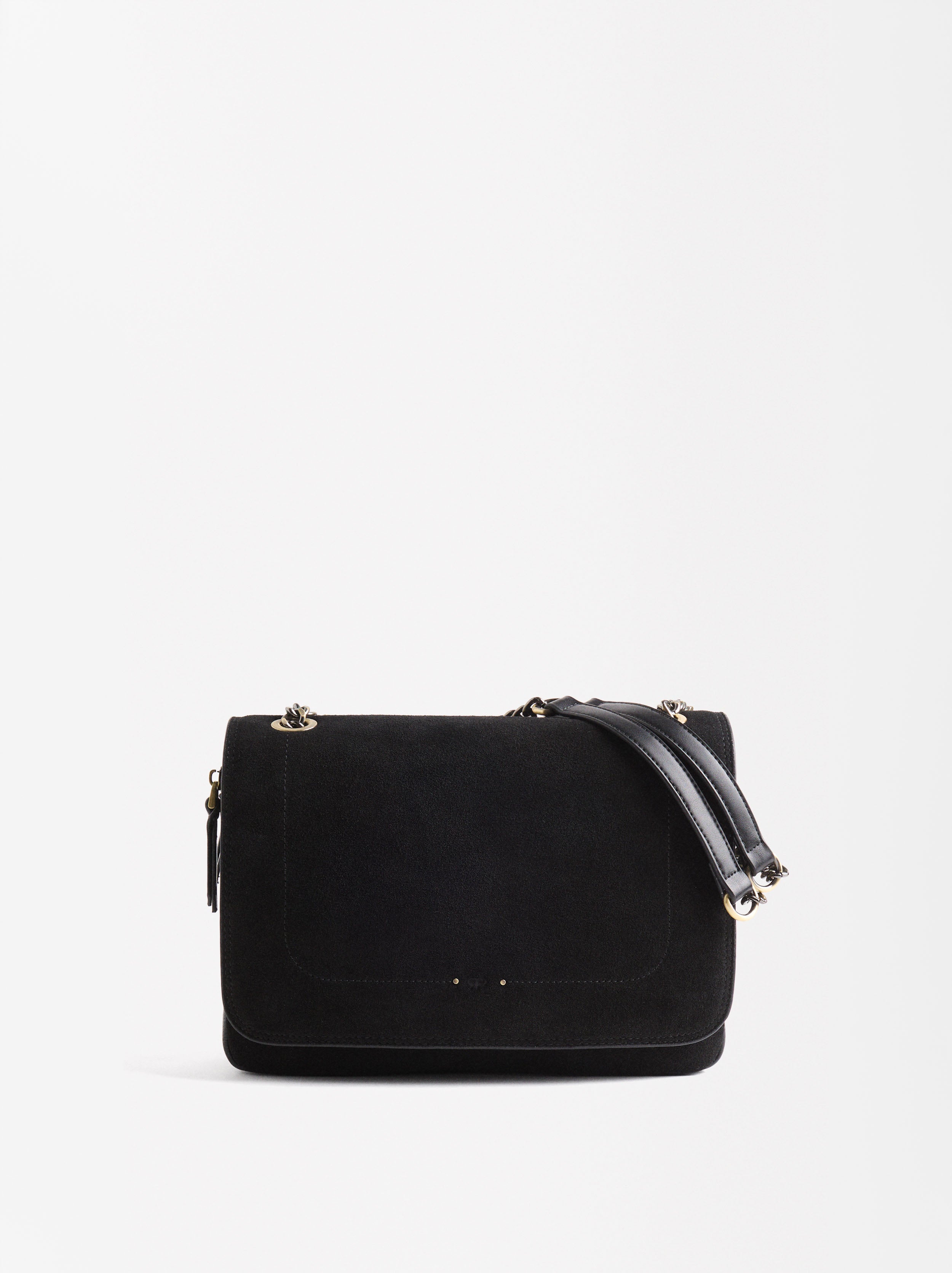 Bolso De Hombro Con Piel