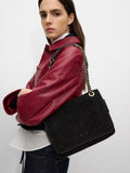 Bolso De Hombro Con Piel