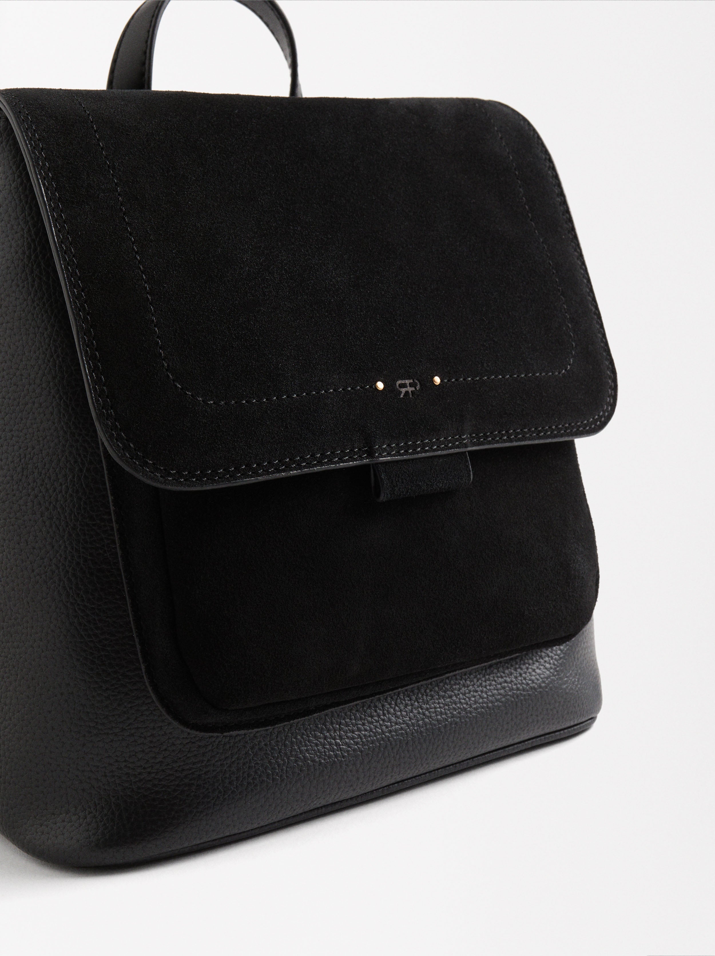 Mochila Con Cuero Y Asas Multifunción