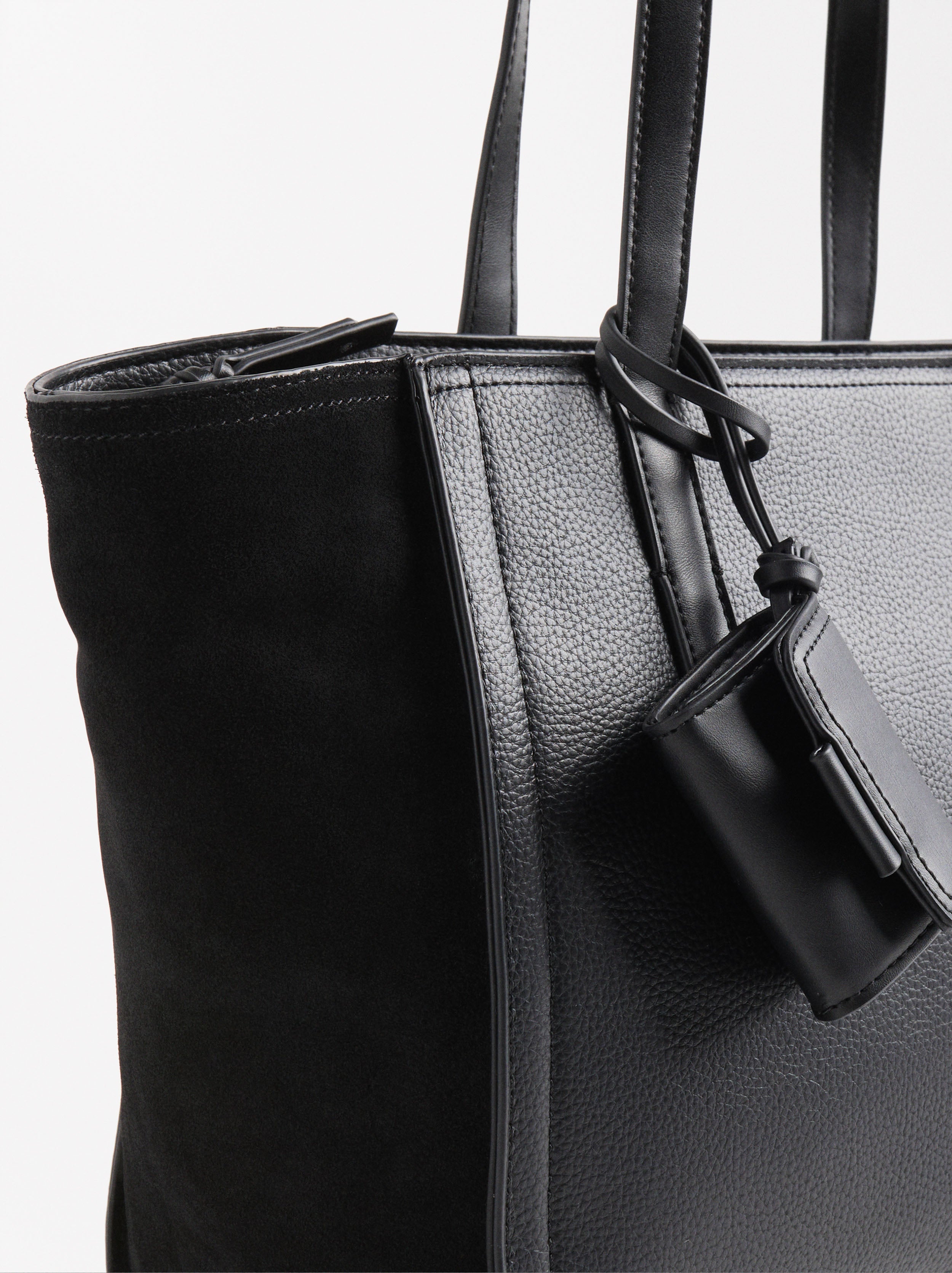 Cartera Shopper Con Piel