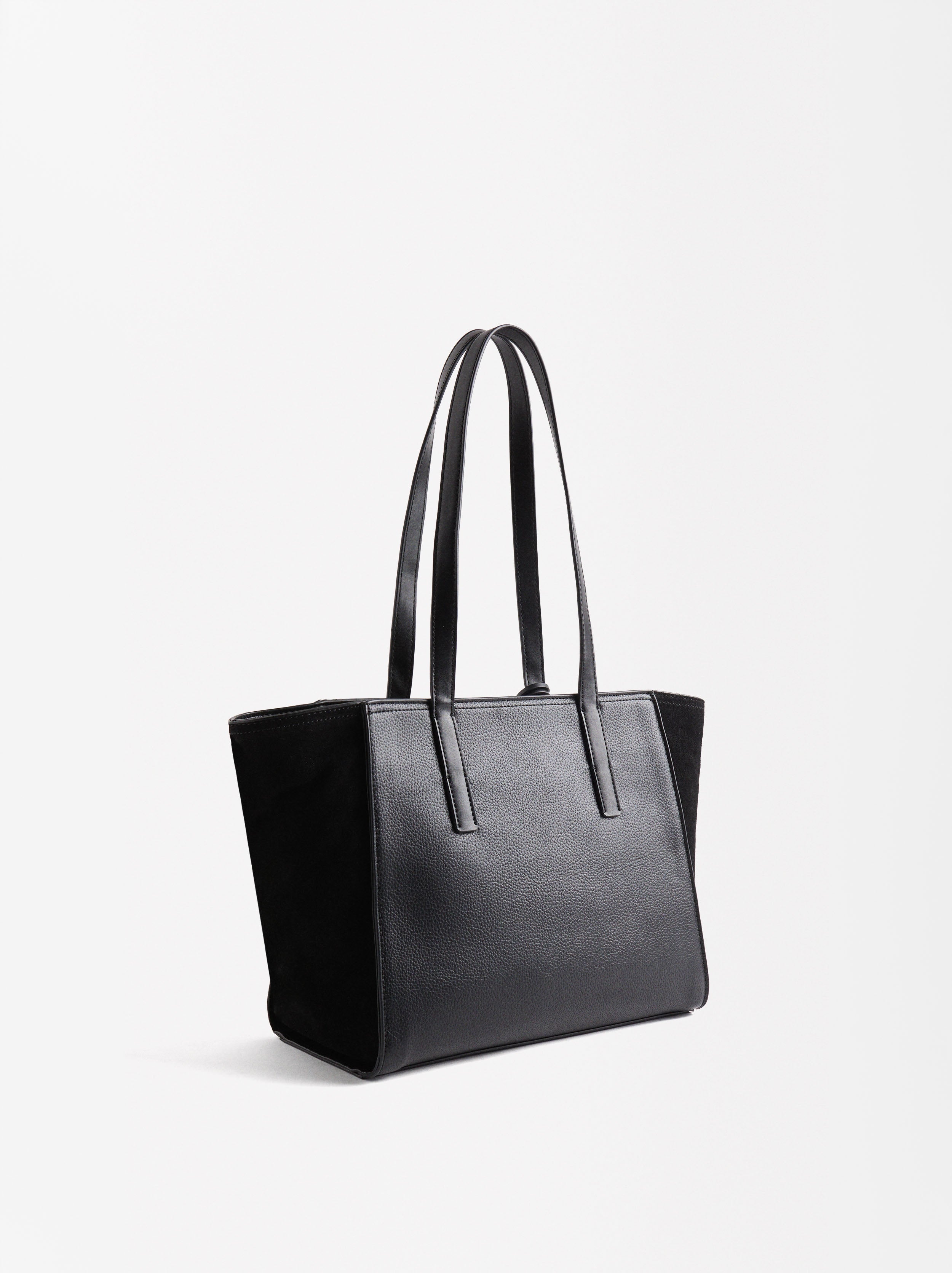 Cartera Shopper Con Piel