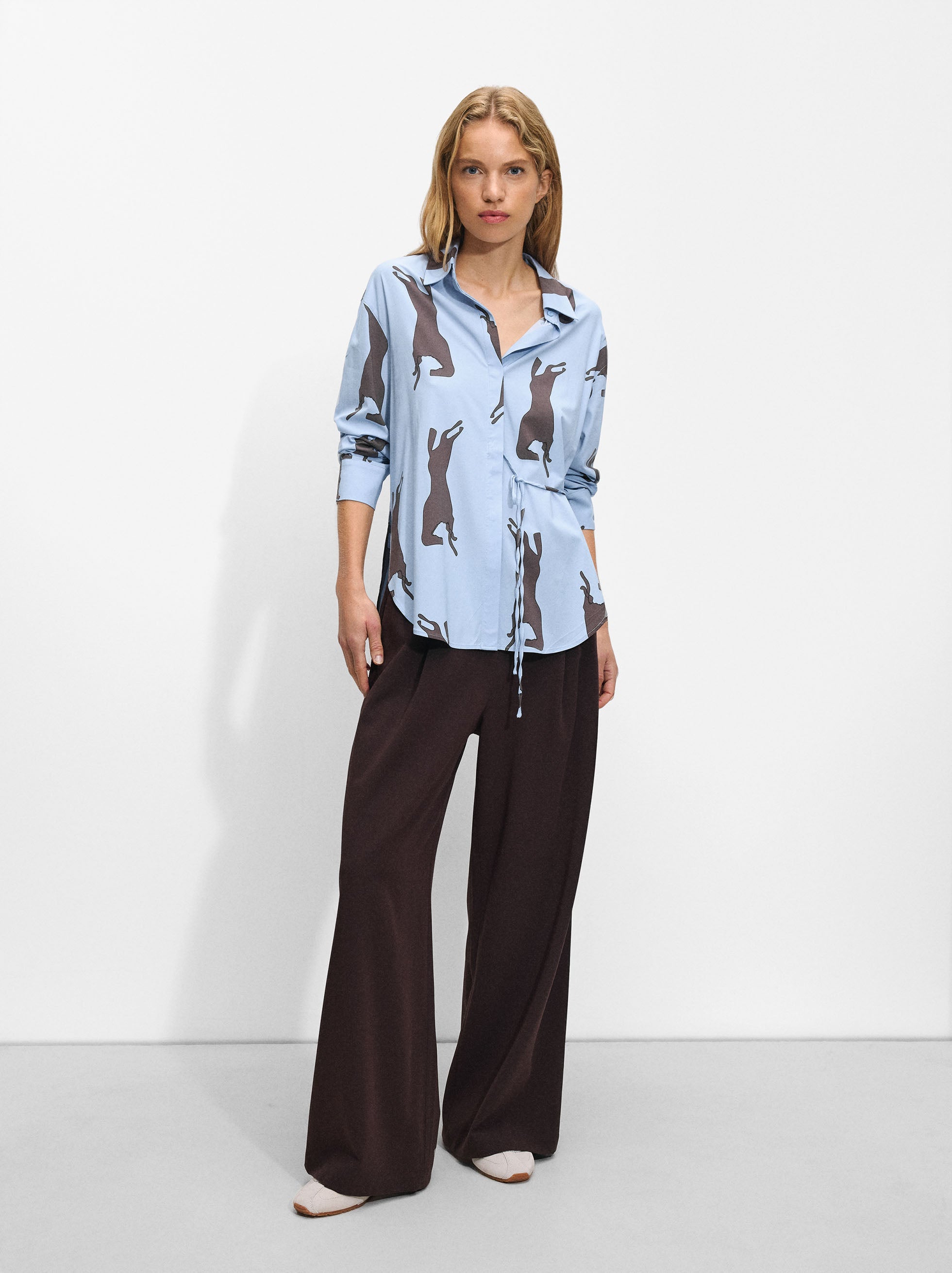 Camisa Estampada De Manga Larga