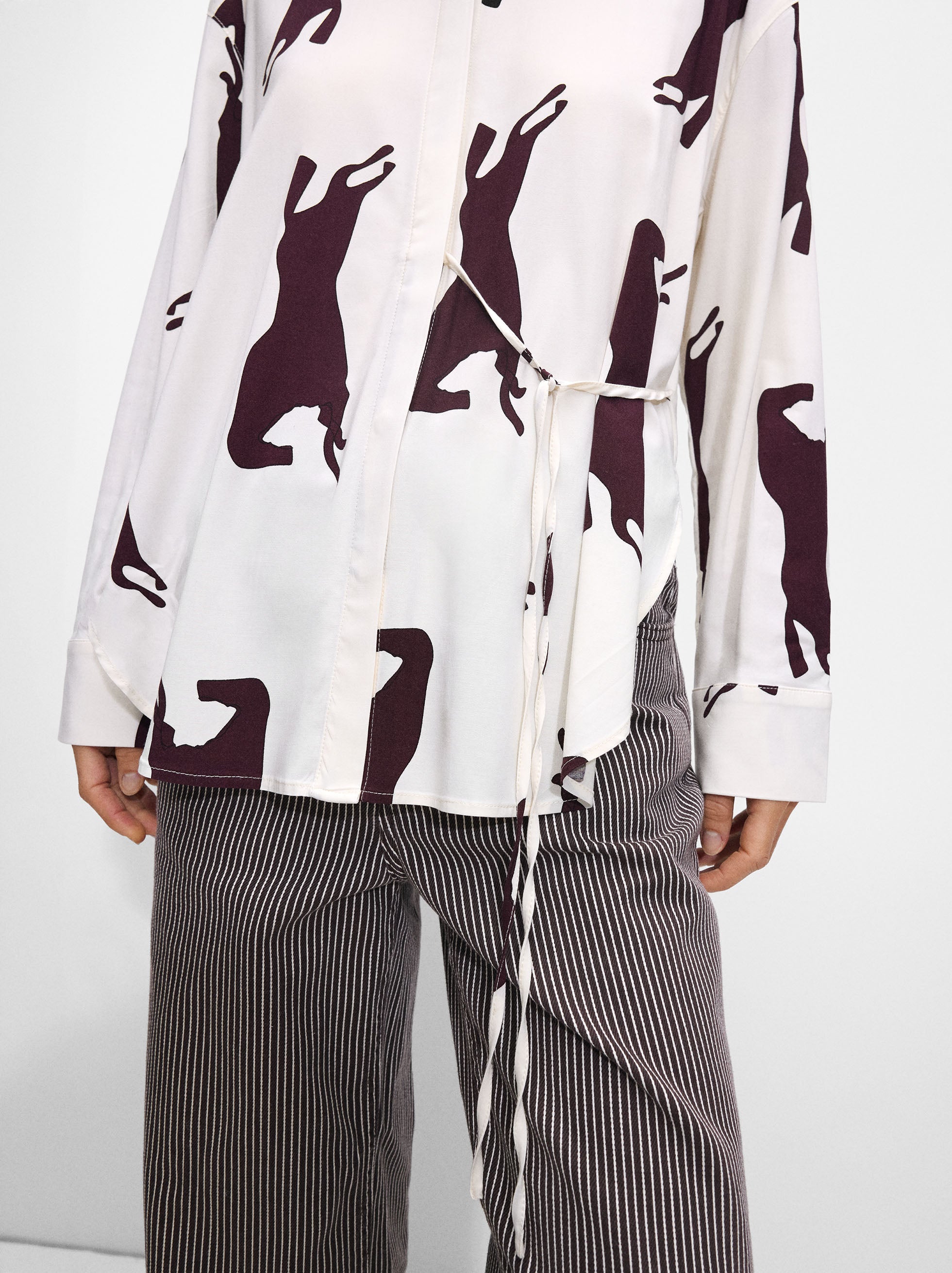Camisa Estampada De Manga Larga