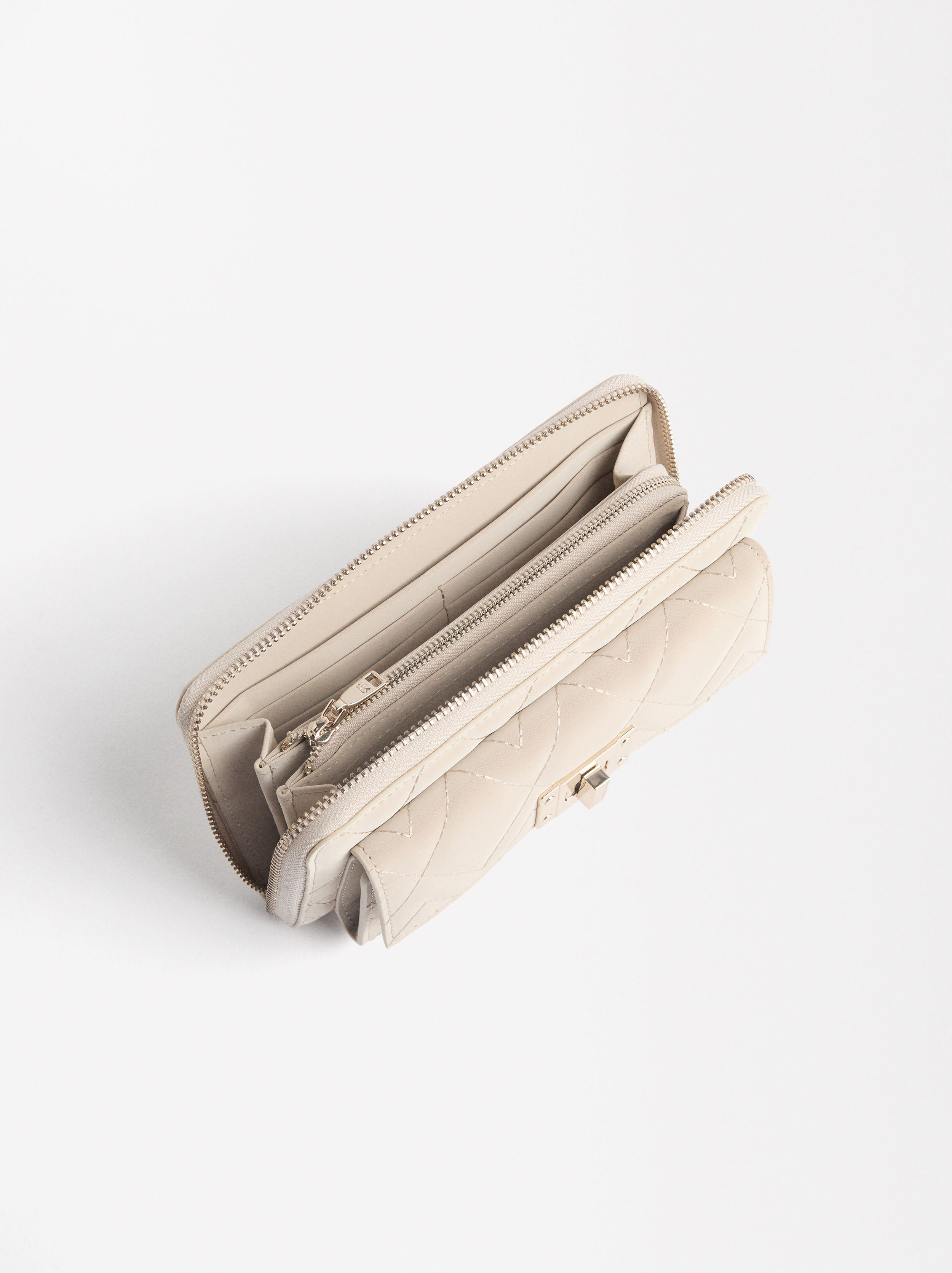 Billetera Acolchada Con Cierre De Solapa