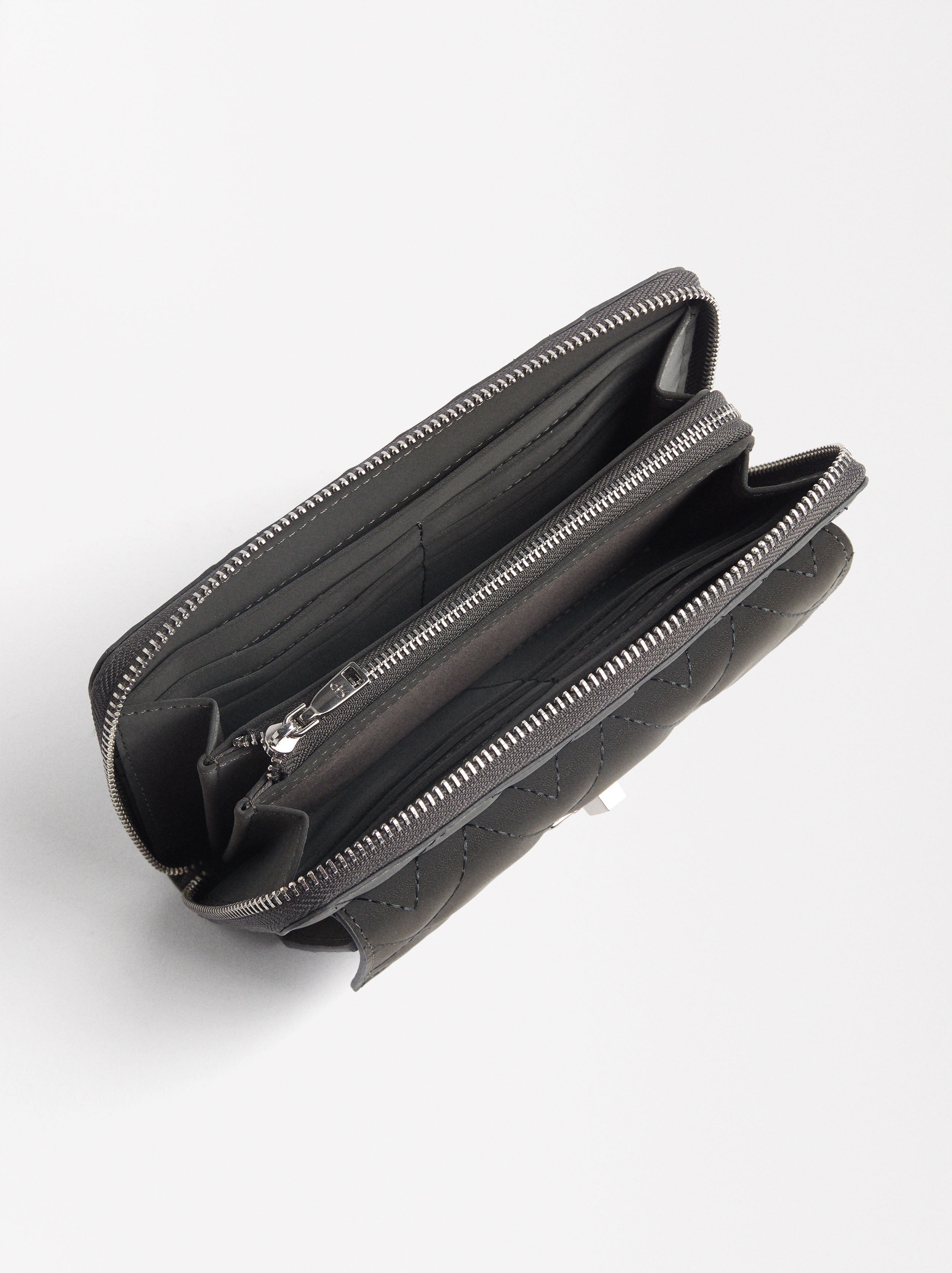 Billetera Acolchada Con Cierre De Solapa