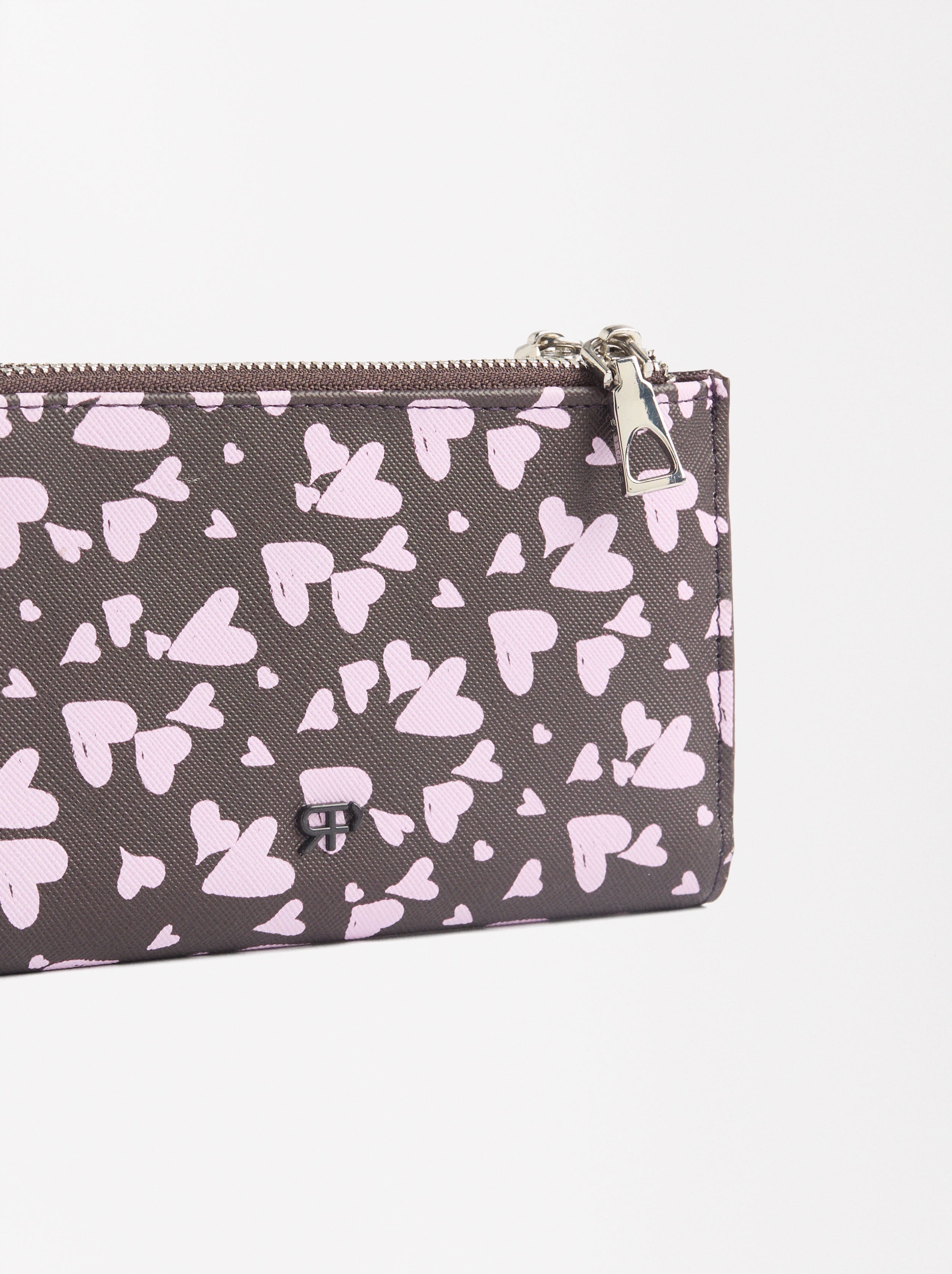 Billetera Con Estampado De Corazones