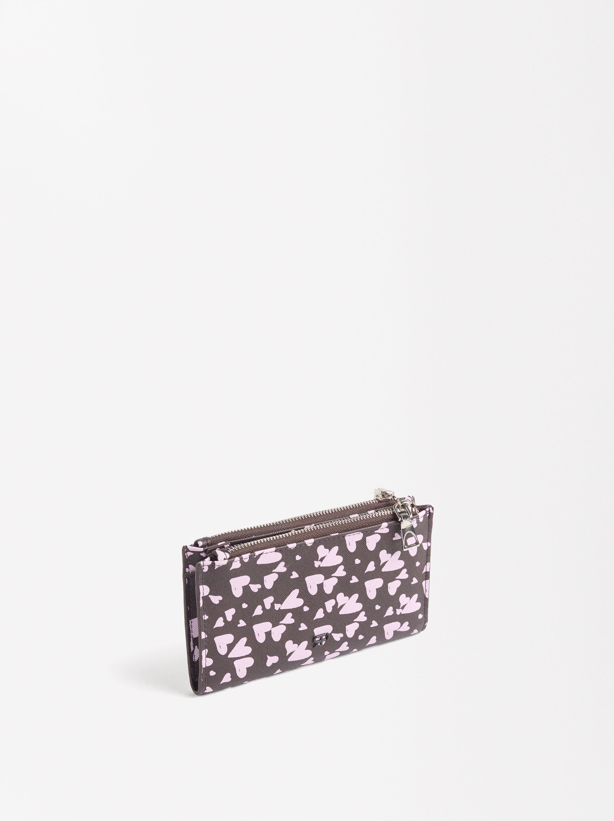 Billetera Con Estampado De Corazones