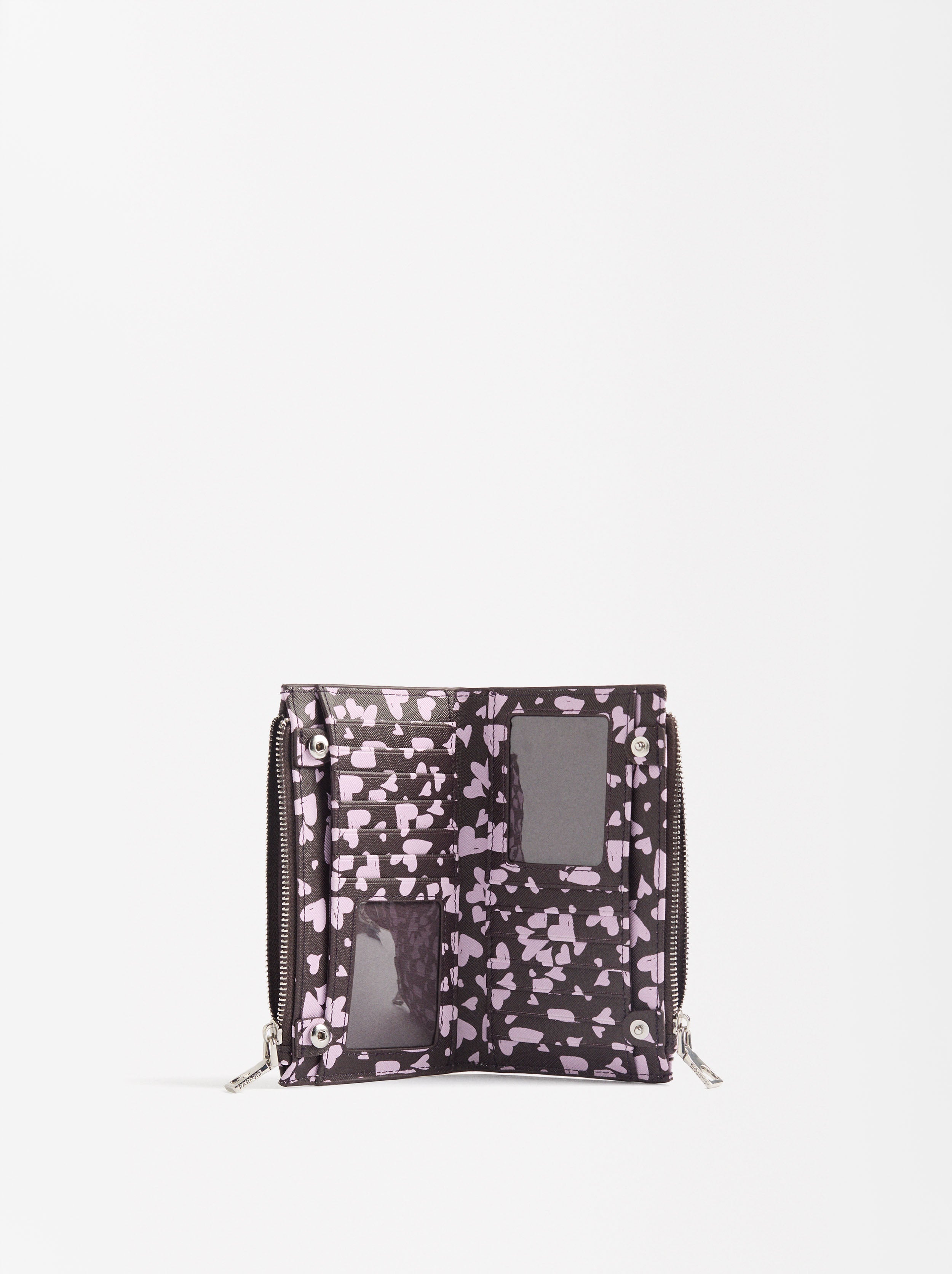 Billetera Con Estampado De Corazones