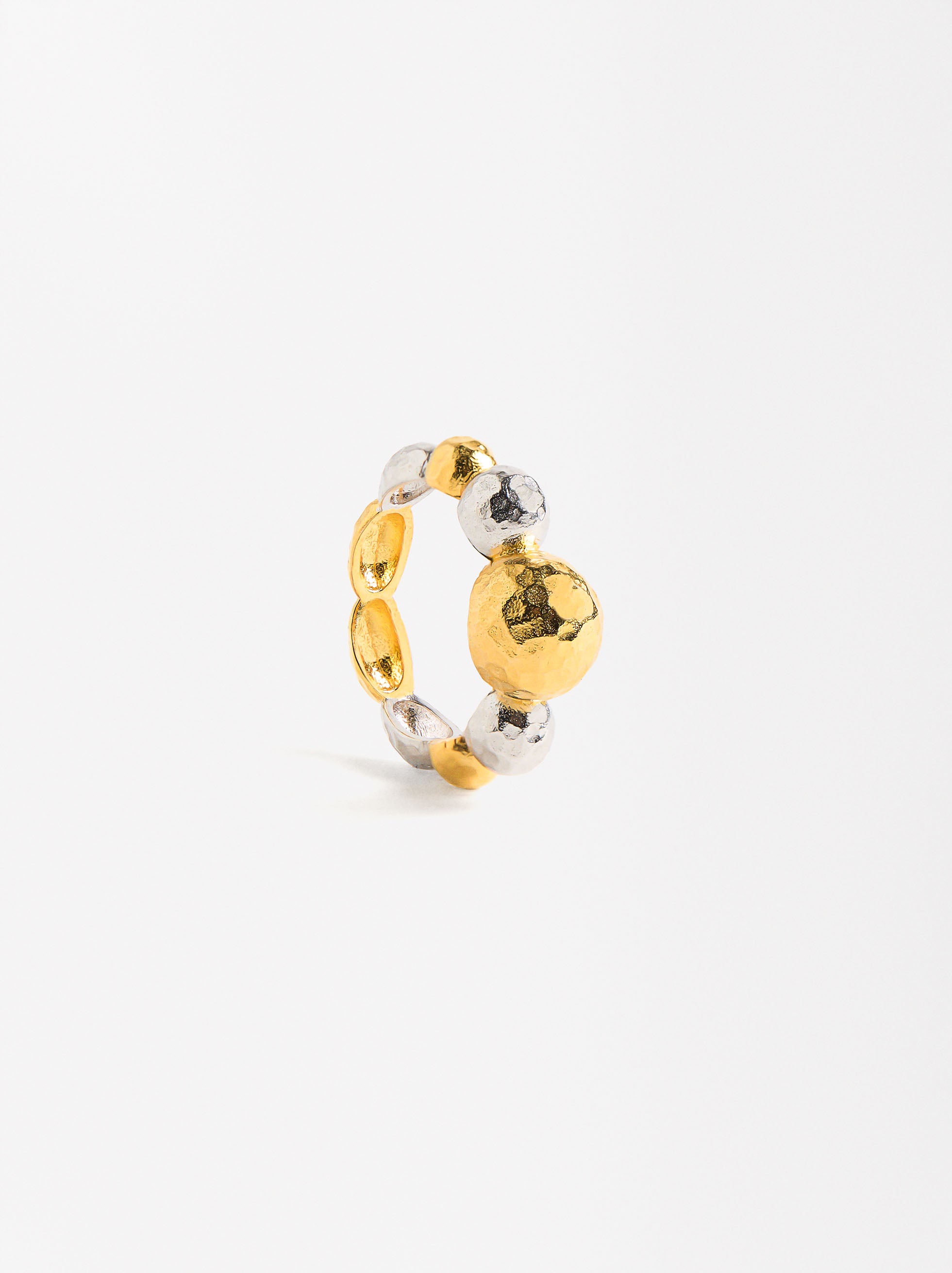 Anillo De Esferas Bicolor - Plata De Ley 925