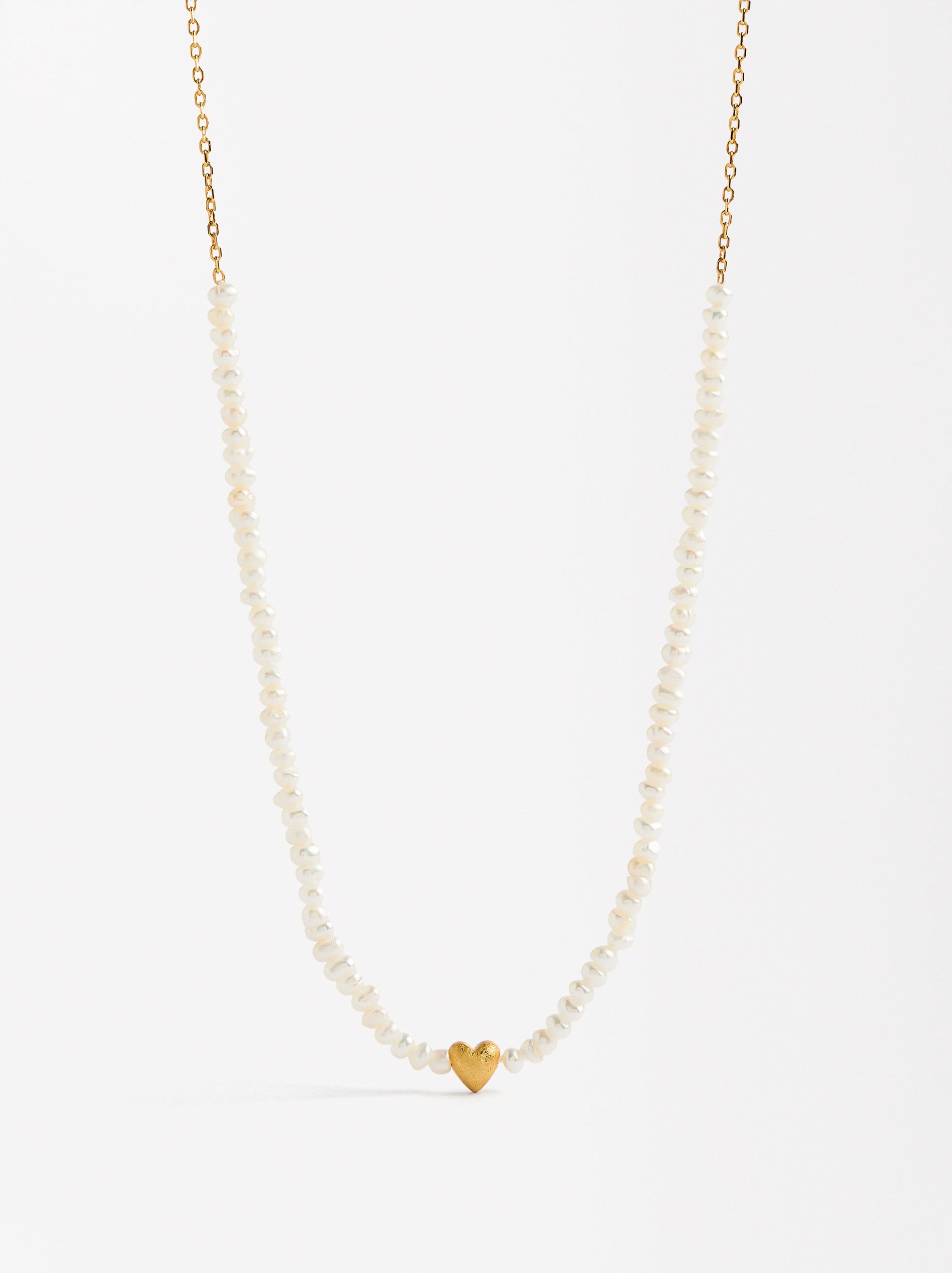 Collar Con Perlas De Agua Dulce - Plata De Ley 925