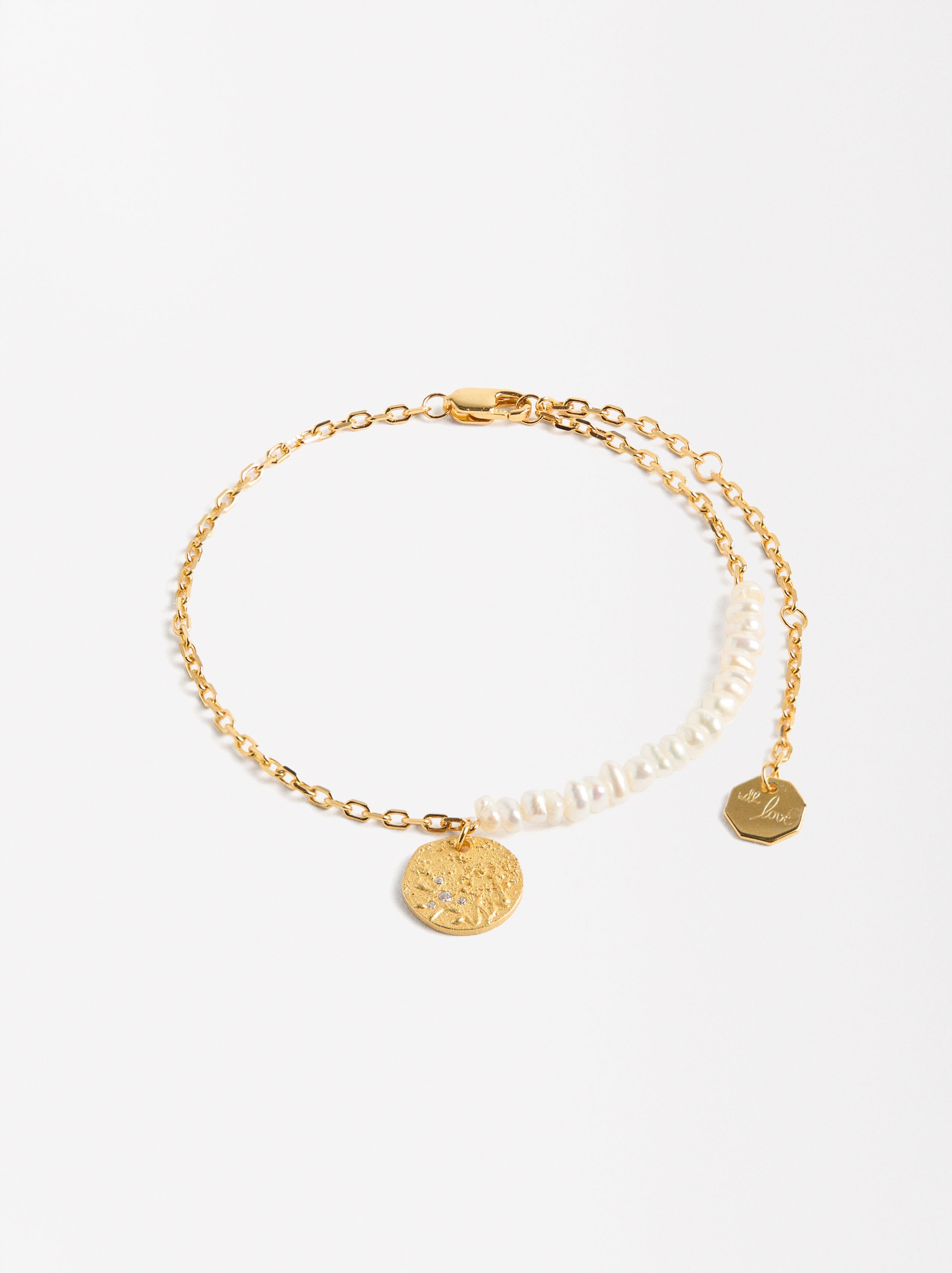 Pulsera Con Perlas De Agua Dulce - Plata De Ley 925