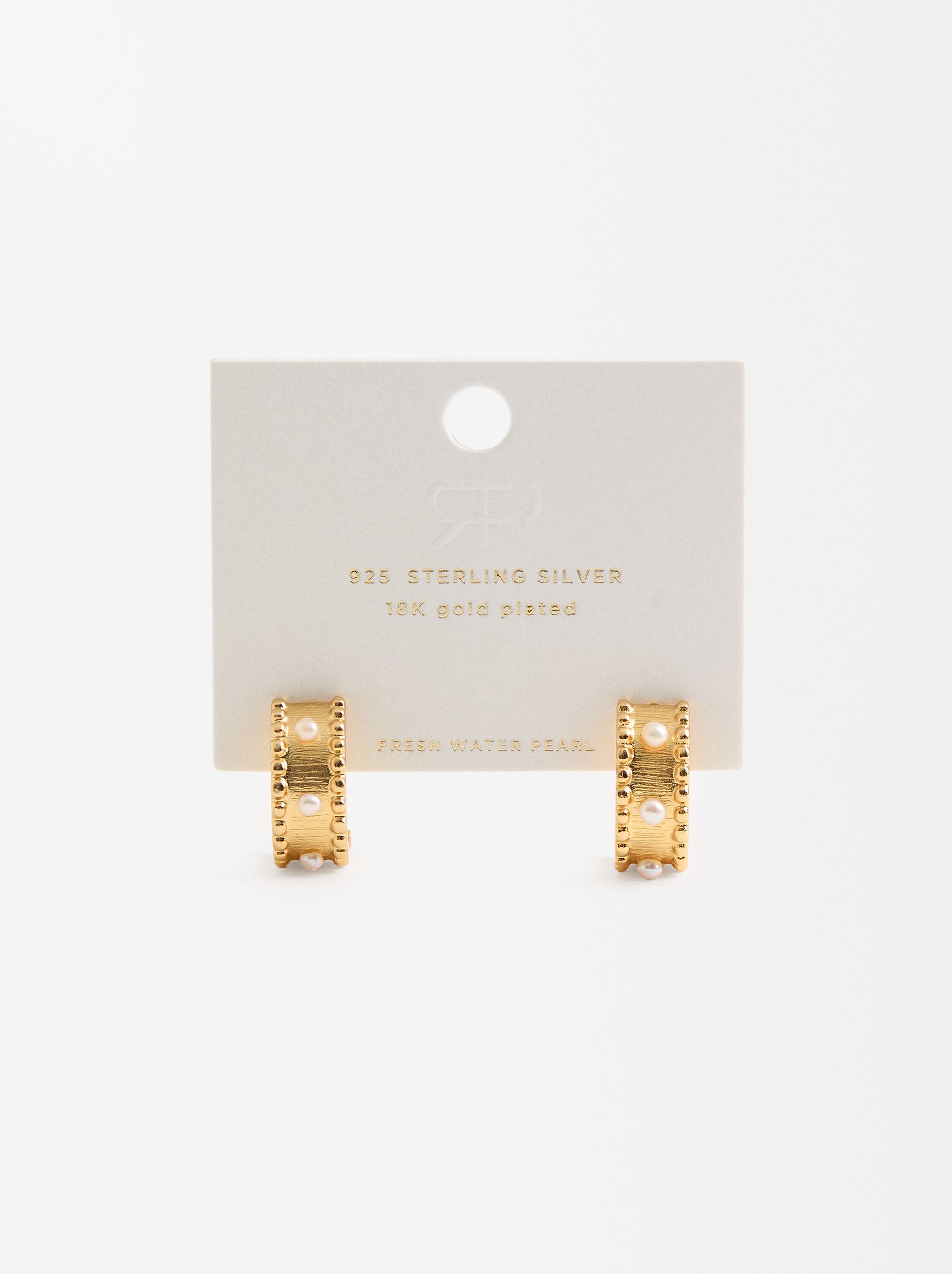 Aretes Con Perlas De Agua Dulce - Plata De Ley 925