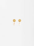 Aretes Cortos Con Perlas De Agua Dulce - Plata De Ley 925
