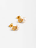 Aretes Cortos Con Perlas De Agua Dulce Y Circonitas - Plata De Ley 925