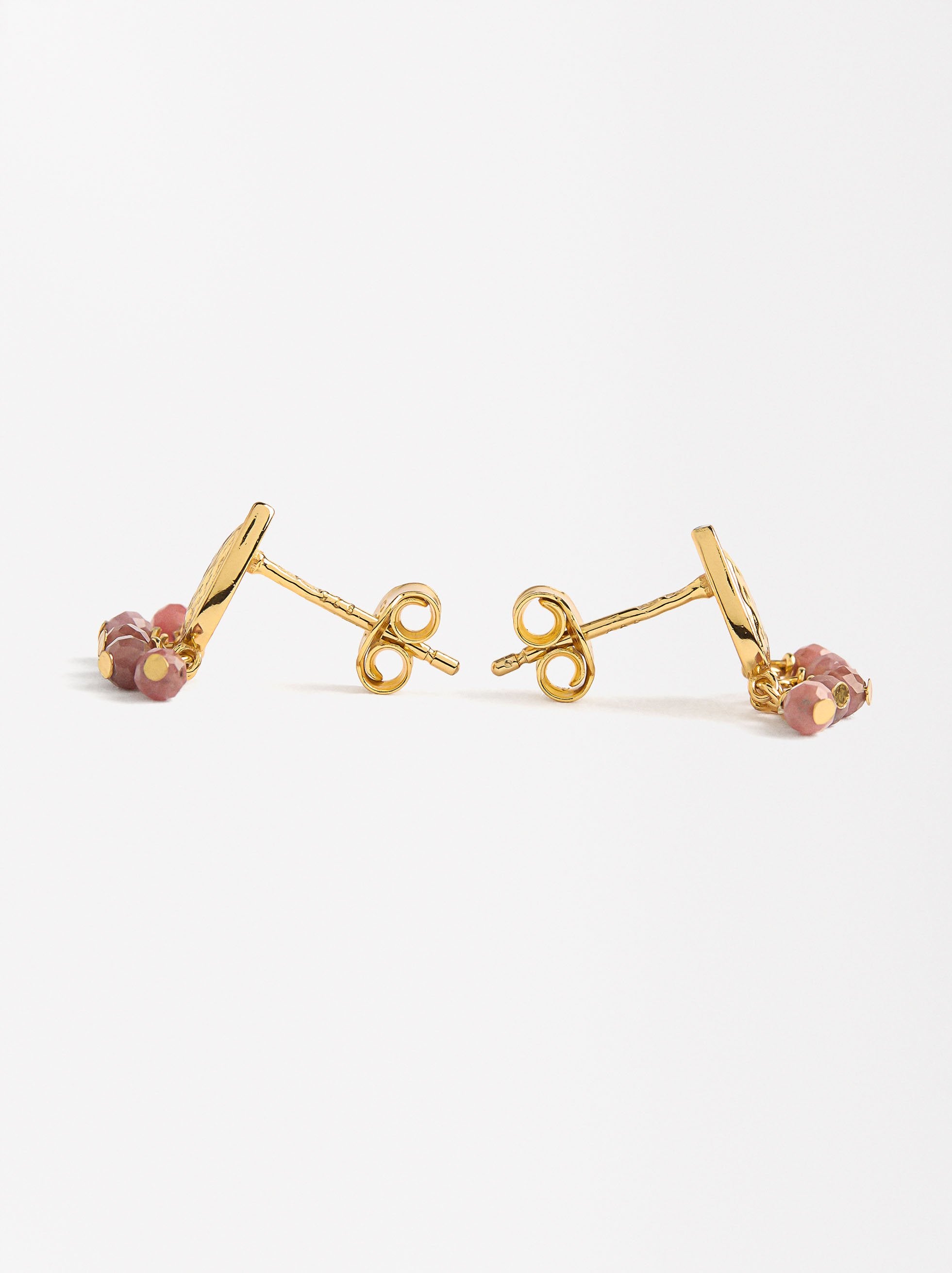 Aretes En Forma De Lágrima Con Piedras - Plata De Ley 925