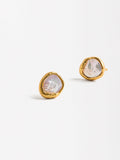 Aretes Ovalados Con Perlas De Agua Dulce - Plata De Ley 925