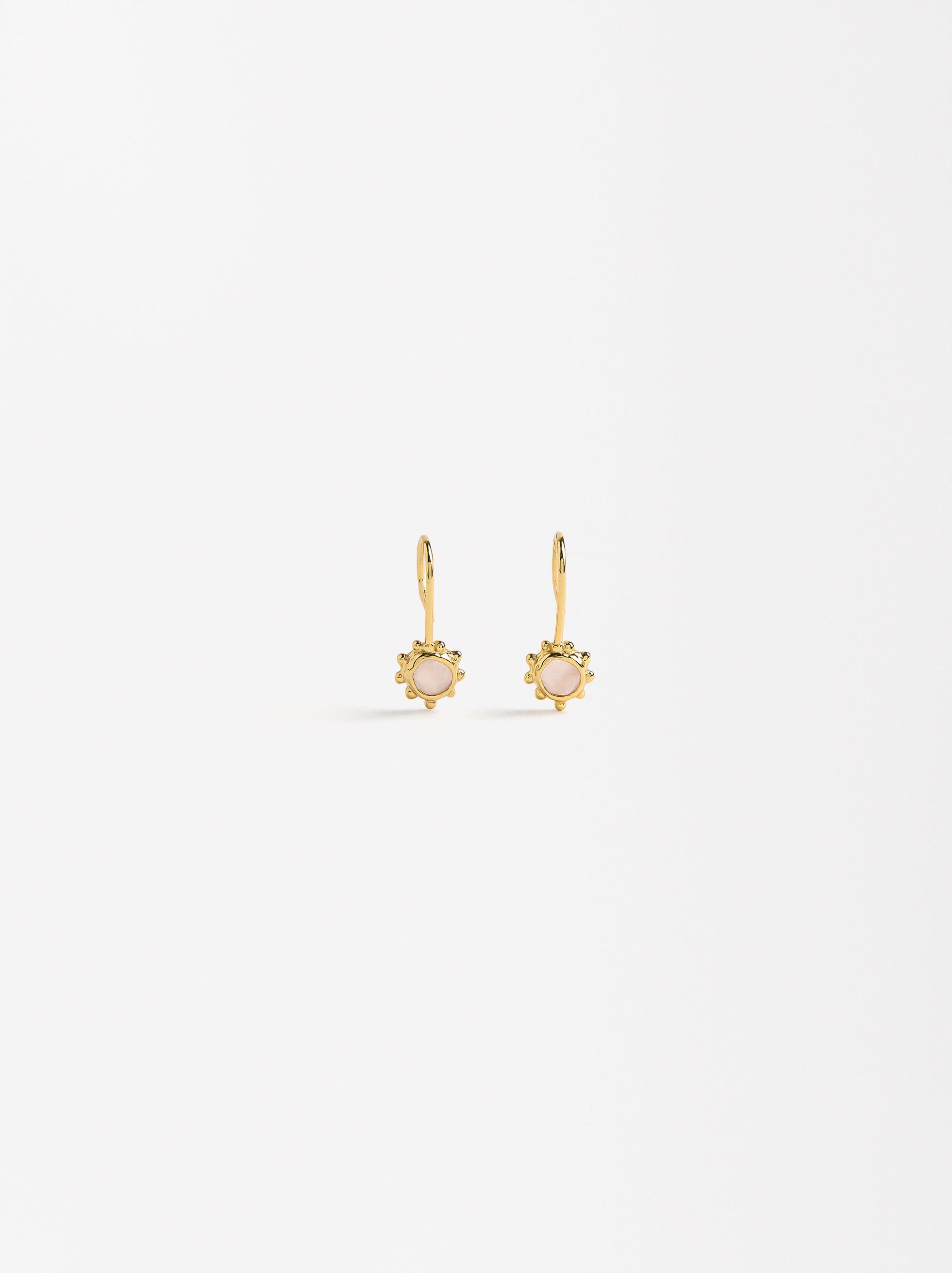 Aretes Cortos Con Piedras - Plata De Ley 925